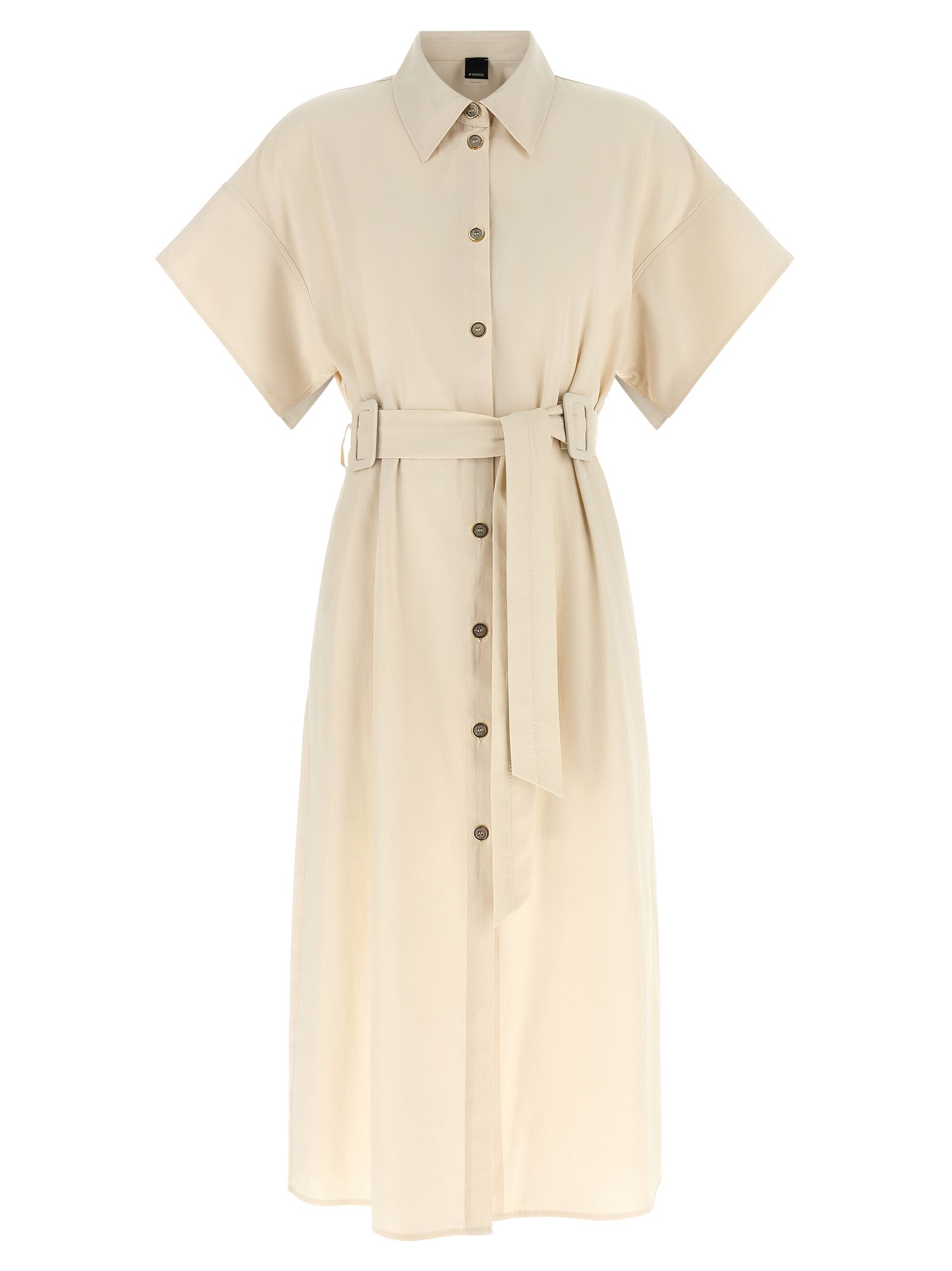 PINKO Beige Baumwoll-Midikleid