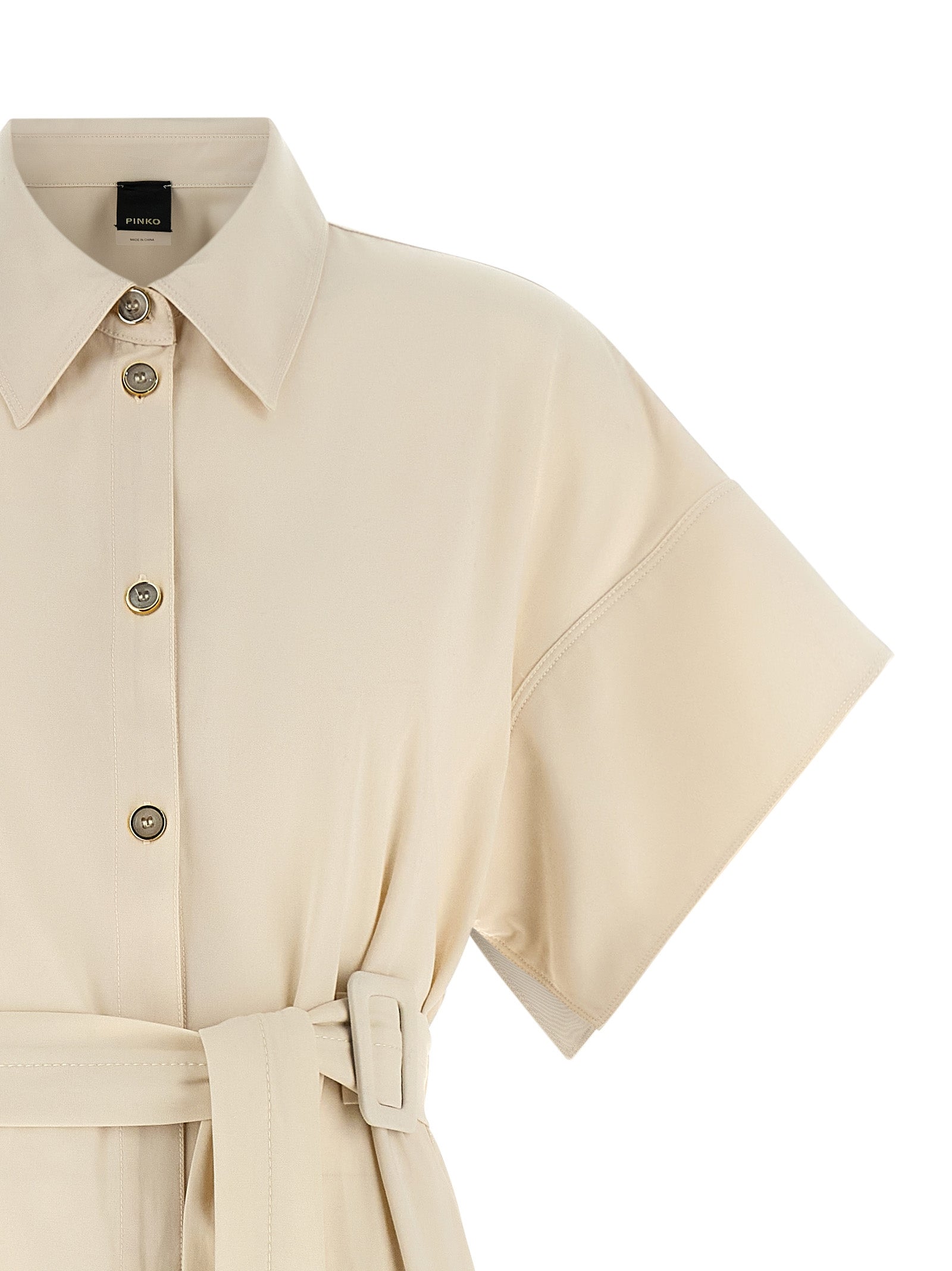 PINKO Beige Baumwoll-Midikleid