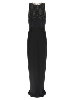 Elisabetta Franchi Schwarzes Maxikleid aus Polyester