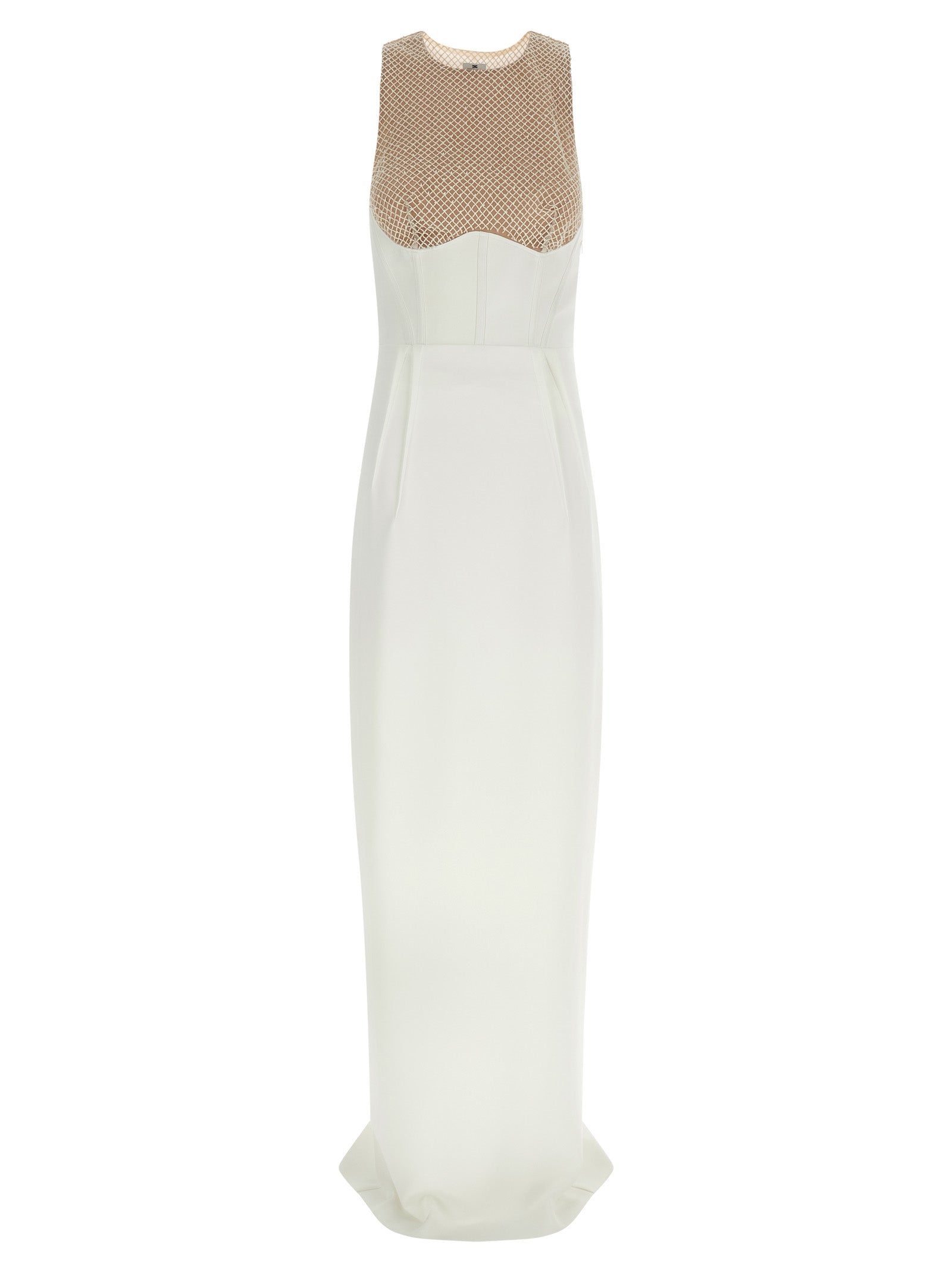 Elisabetta Franchi Langes weißes Kleid aus Polyester