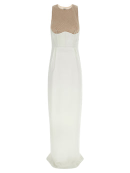 Elisabetta Franchi Langes weißes Kleid aus Polyester