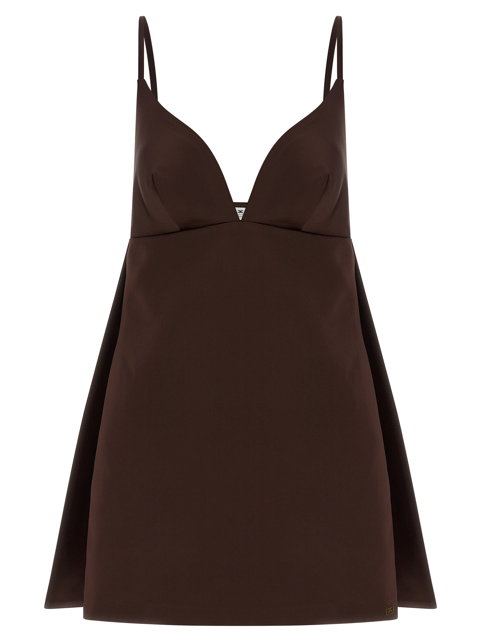 Elisabetta Franchi Kurzes Braunes Kleid Aus Polyester