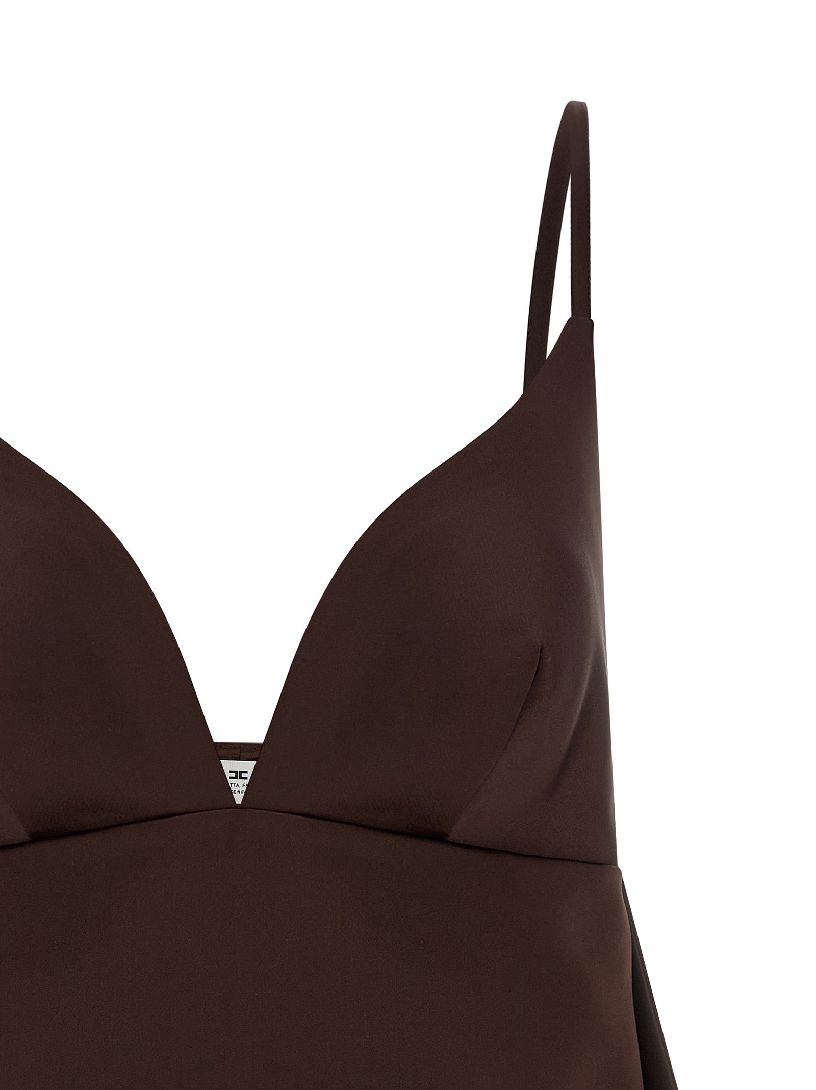 Elisabetta Franchi Kurzes Braunes Kleid Aus Polyester