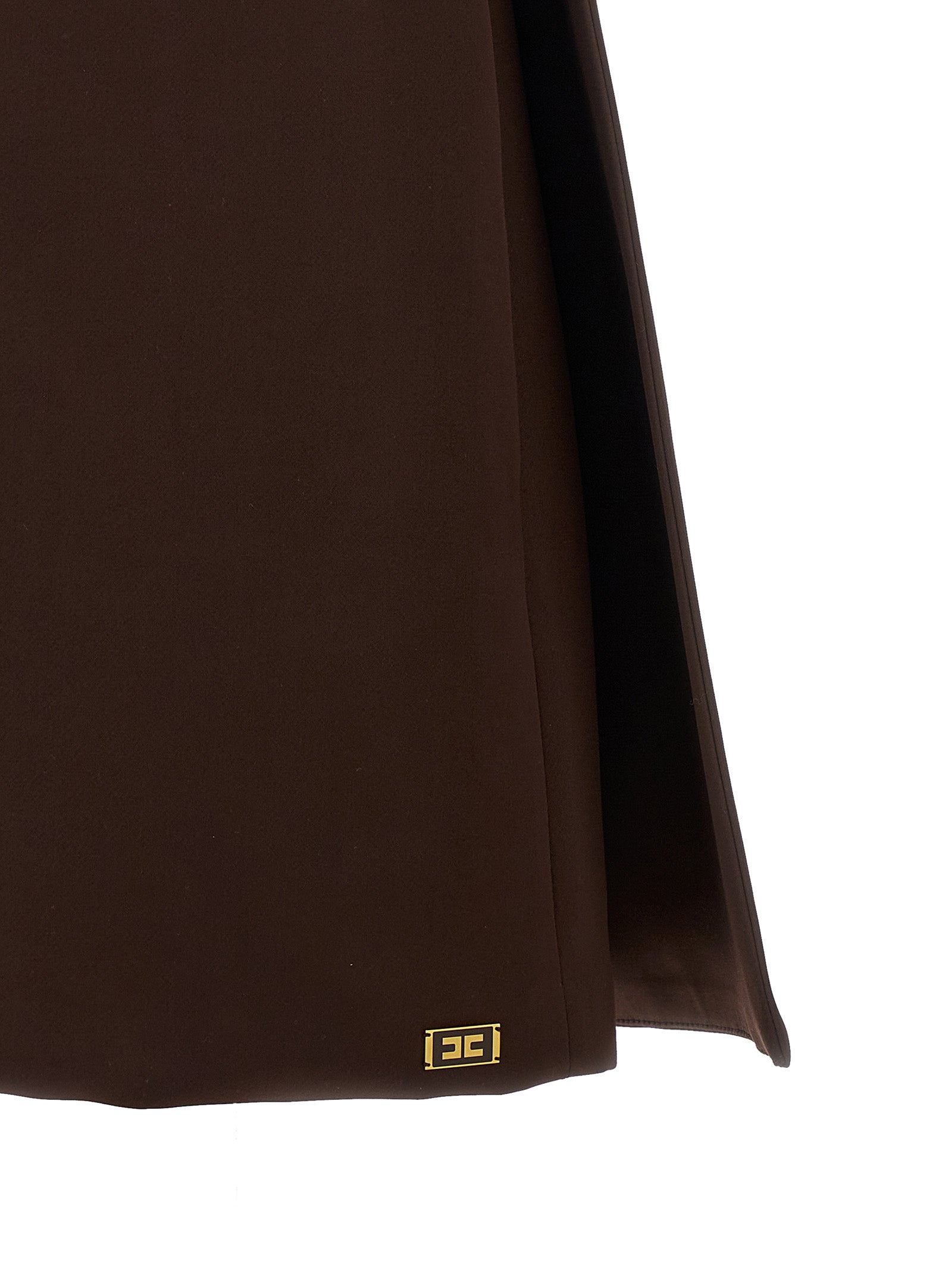 Elisabetta Franchi Kurzes Braunes Kleid Aus Polyester