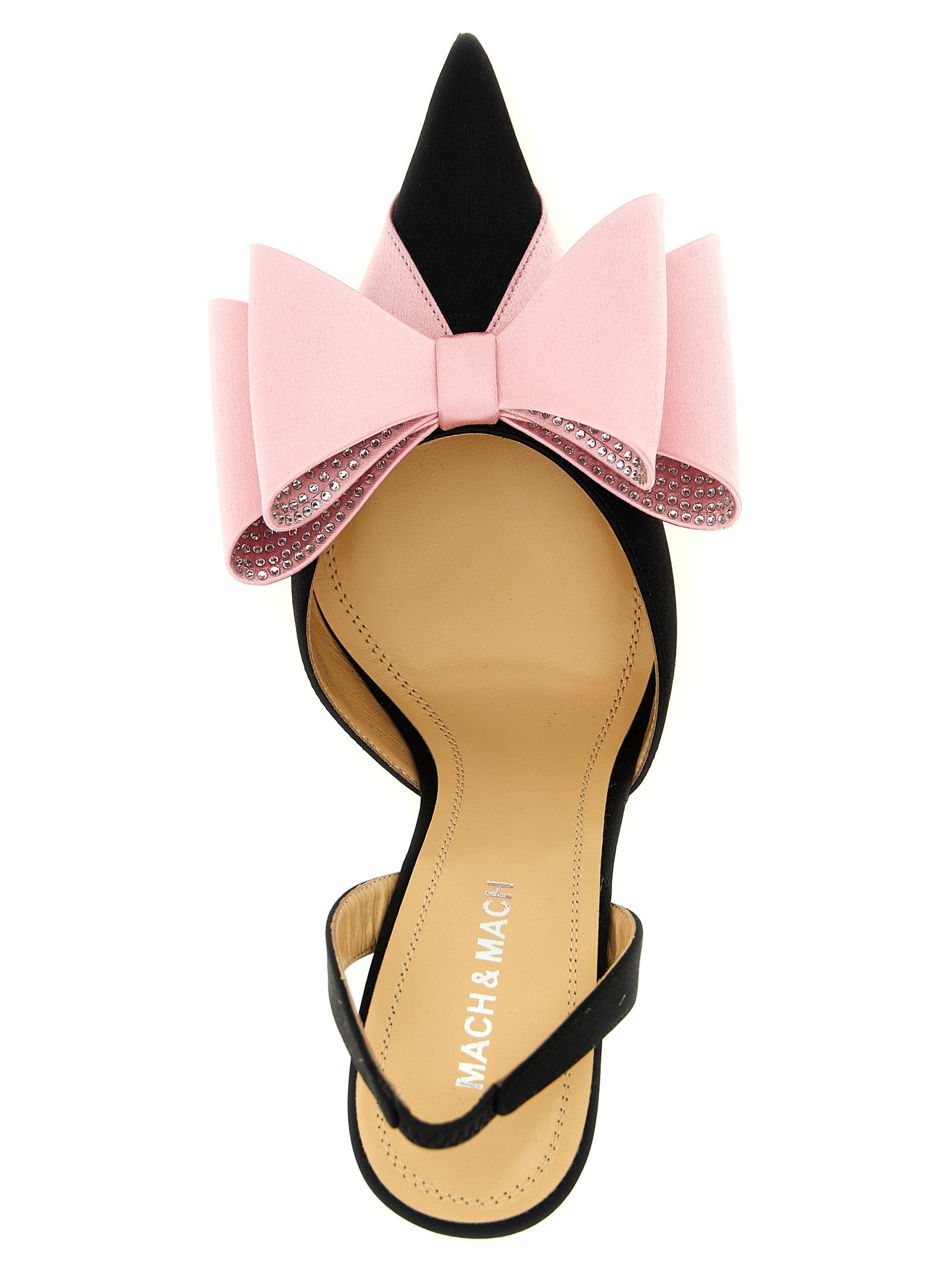 MACH & MACH Mehrfarbige Satin-Pumps mit hohem Absatz