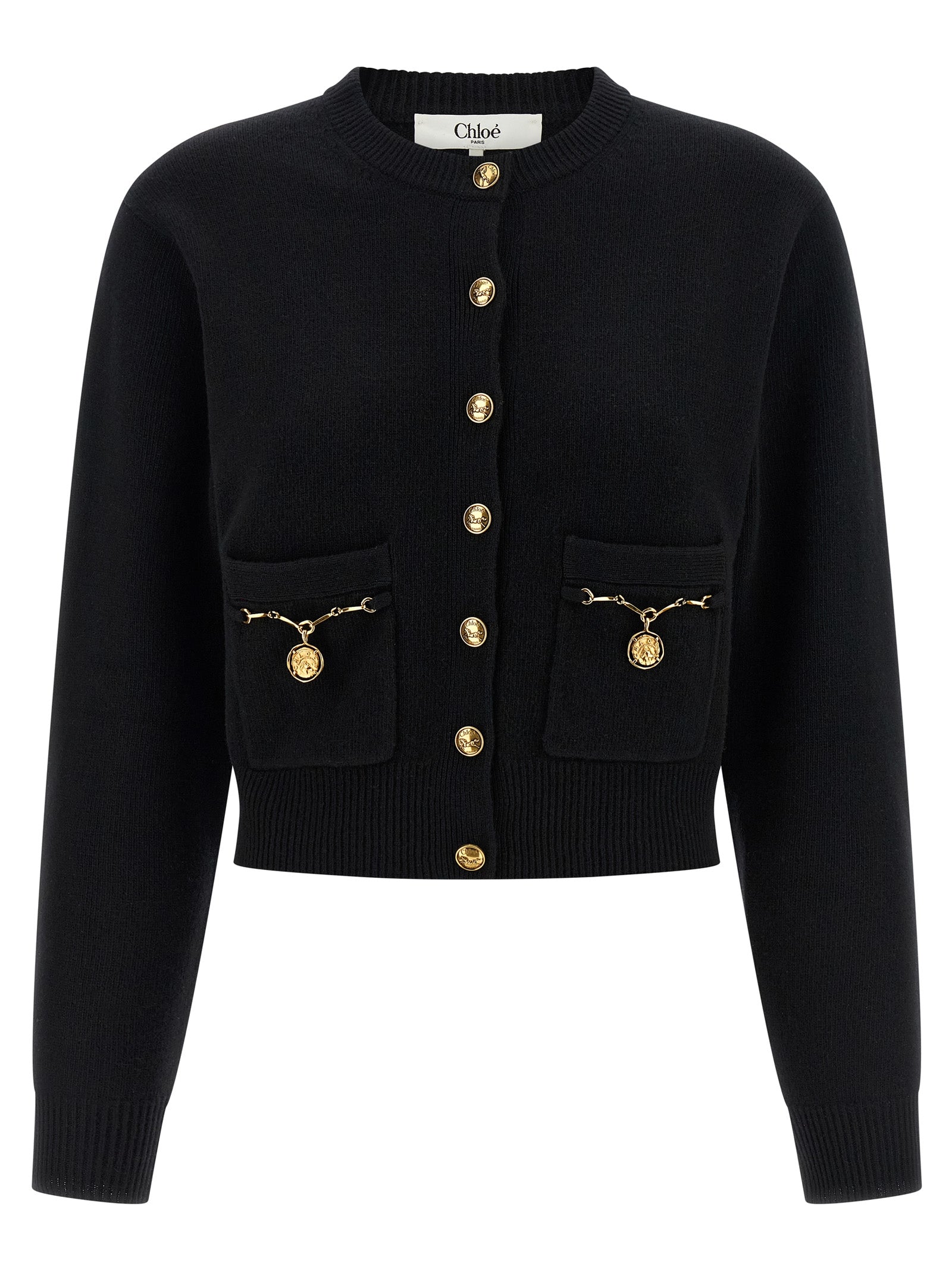 Chloé Schwarzer Wollcardigan