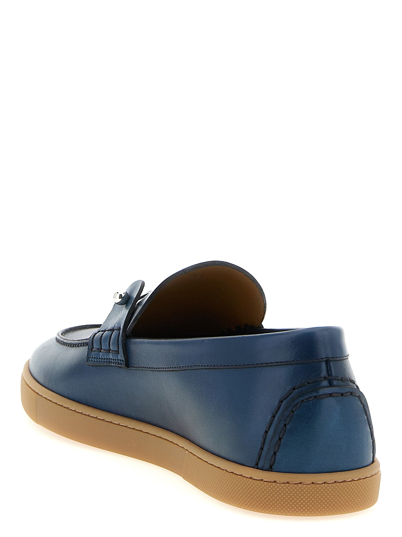 Christian Louboutin Mokassins aus blauem Kalbsleder