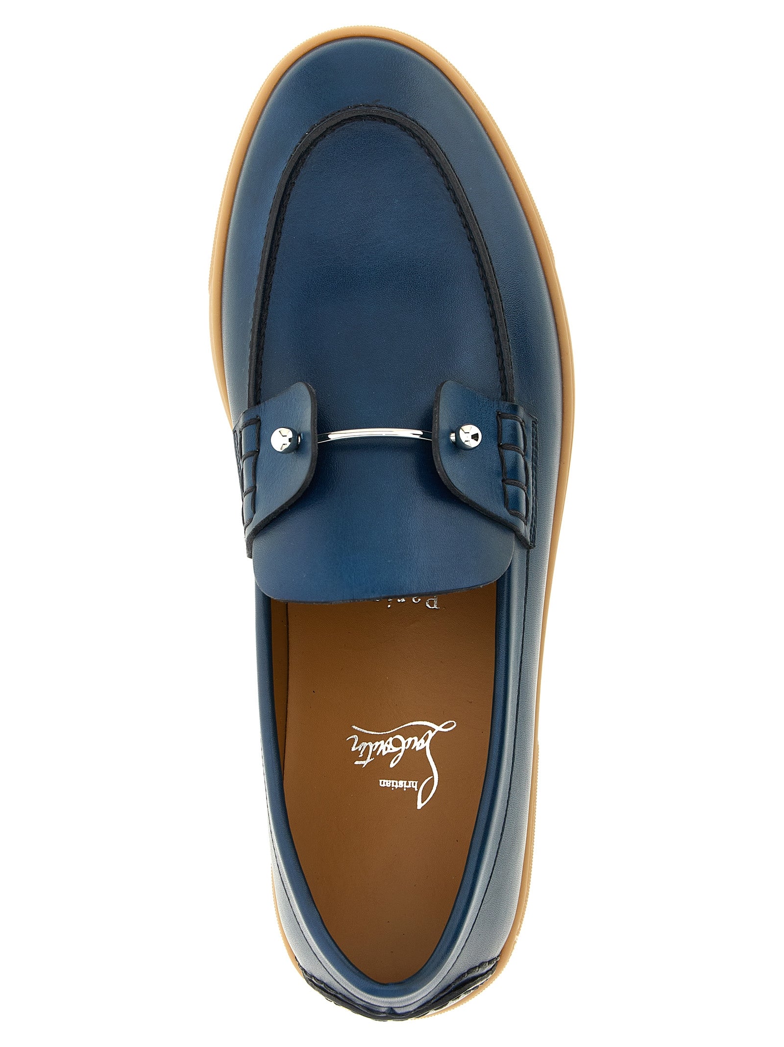 Christian Louboutin Mokassins aus blauem Kalbsleder
