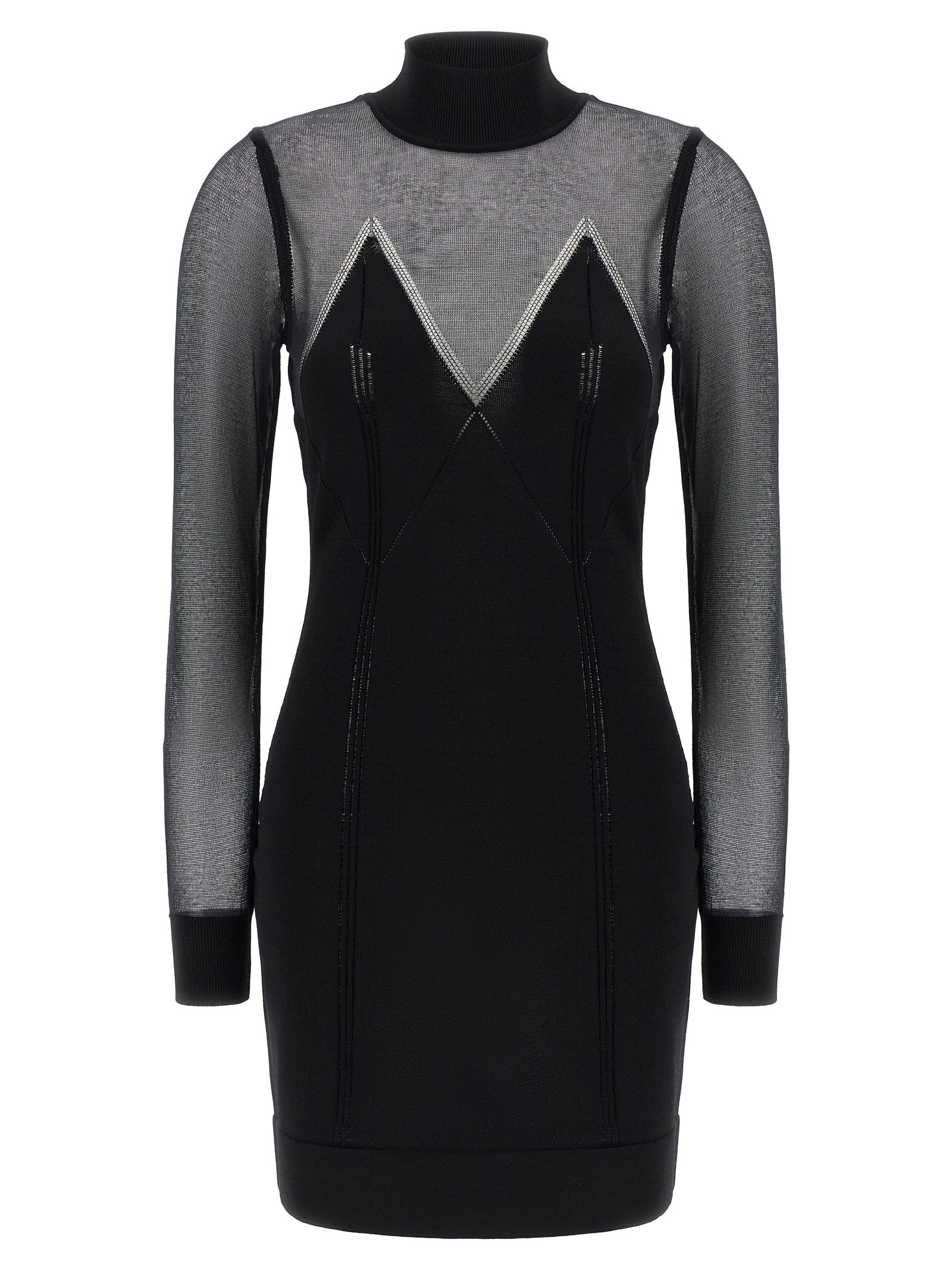 Elisabetta Franchi Schwarzes Viskose-Kurzkleid