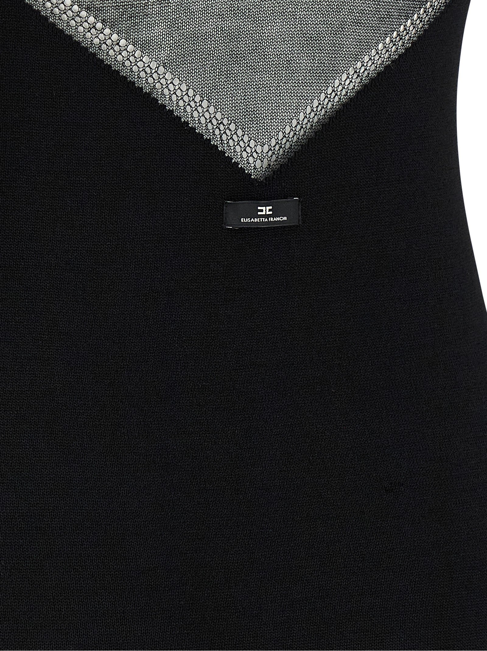 Elisabetta Franchi Schwarzes Viskose-Kurzkleid