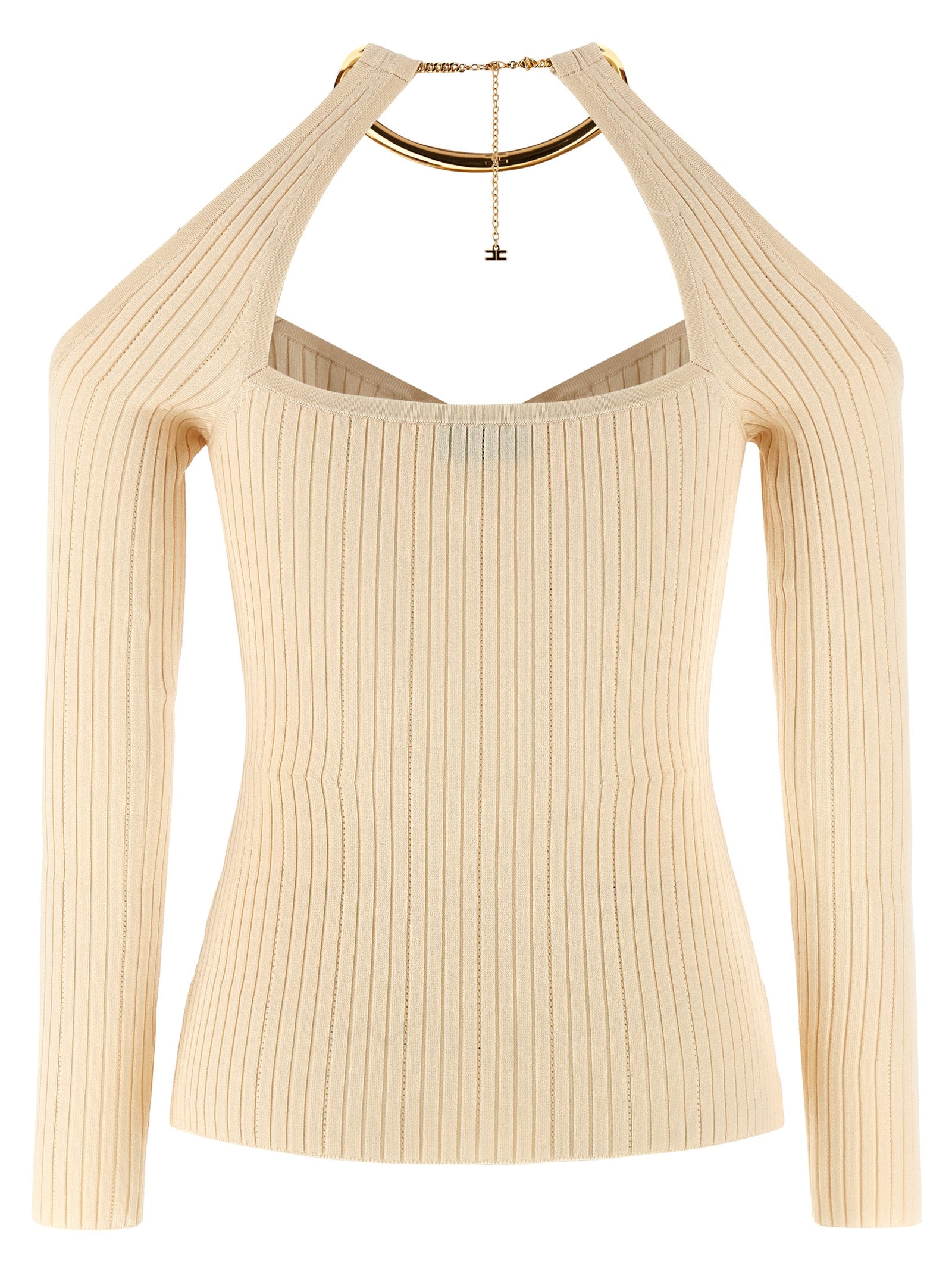 Elisabetta Franchi Beige Viskose Cardigan
