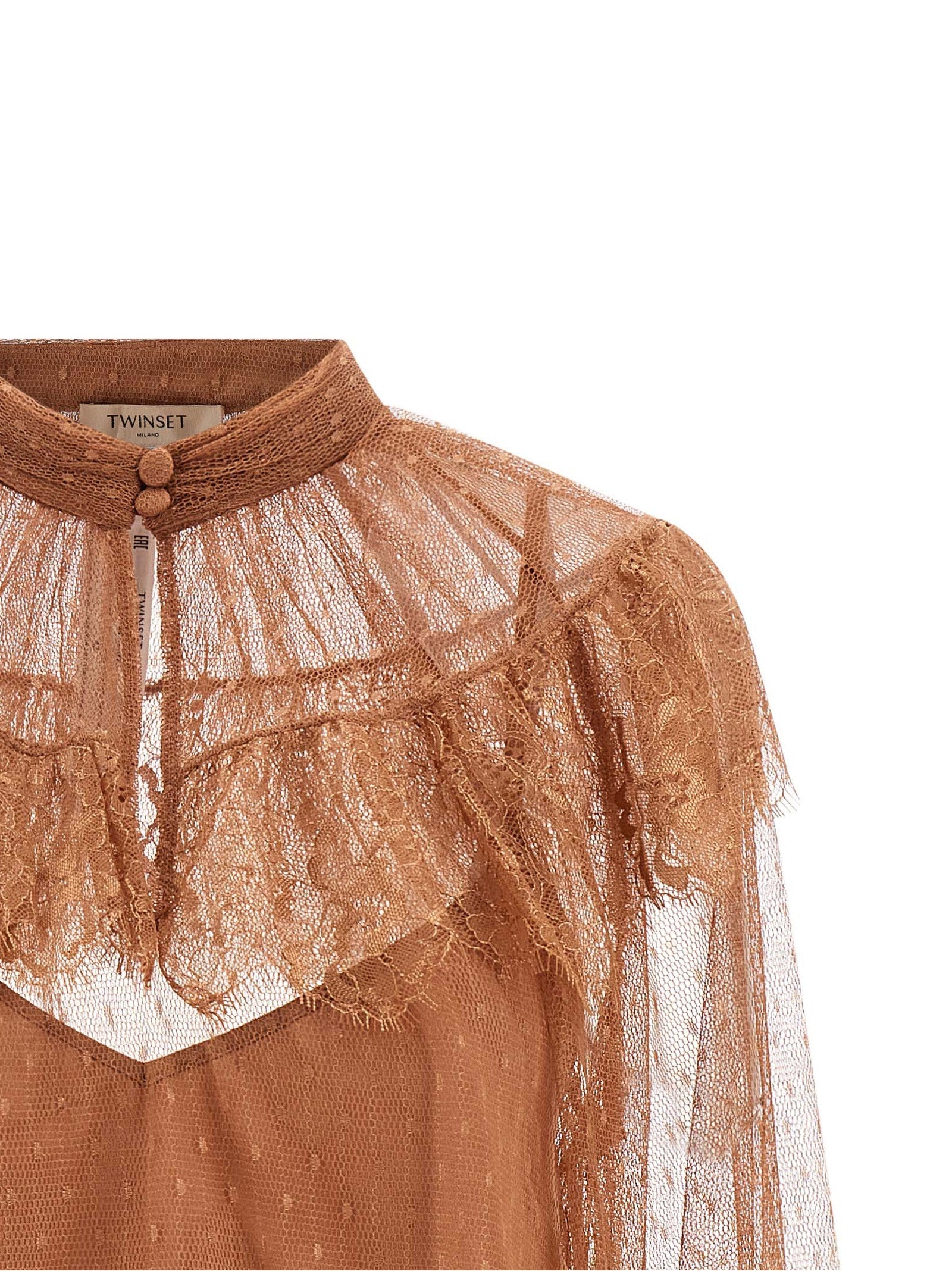 Twinset Braunes Hemd aus Polyester
