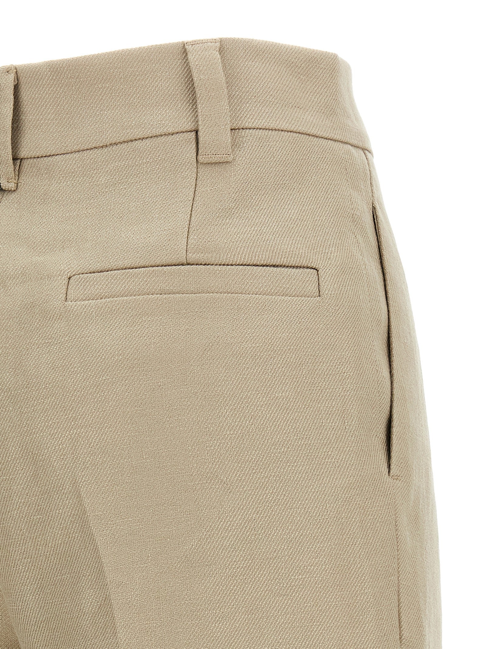 Brunello Cucinelli Beige Leinen Freizeithose