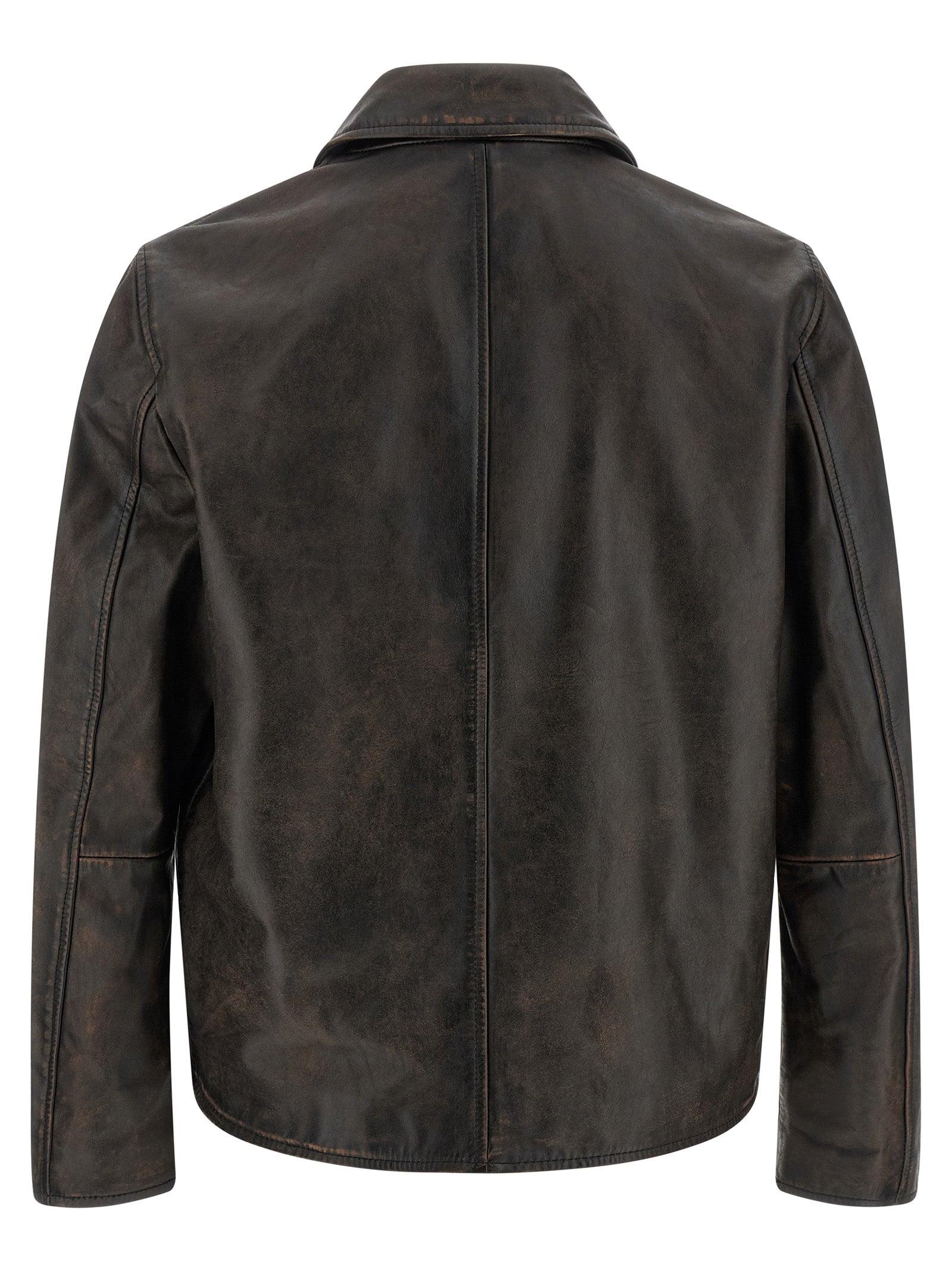 Diesel Braune Lederjacke aus Rindsleder