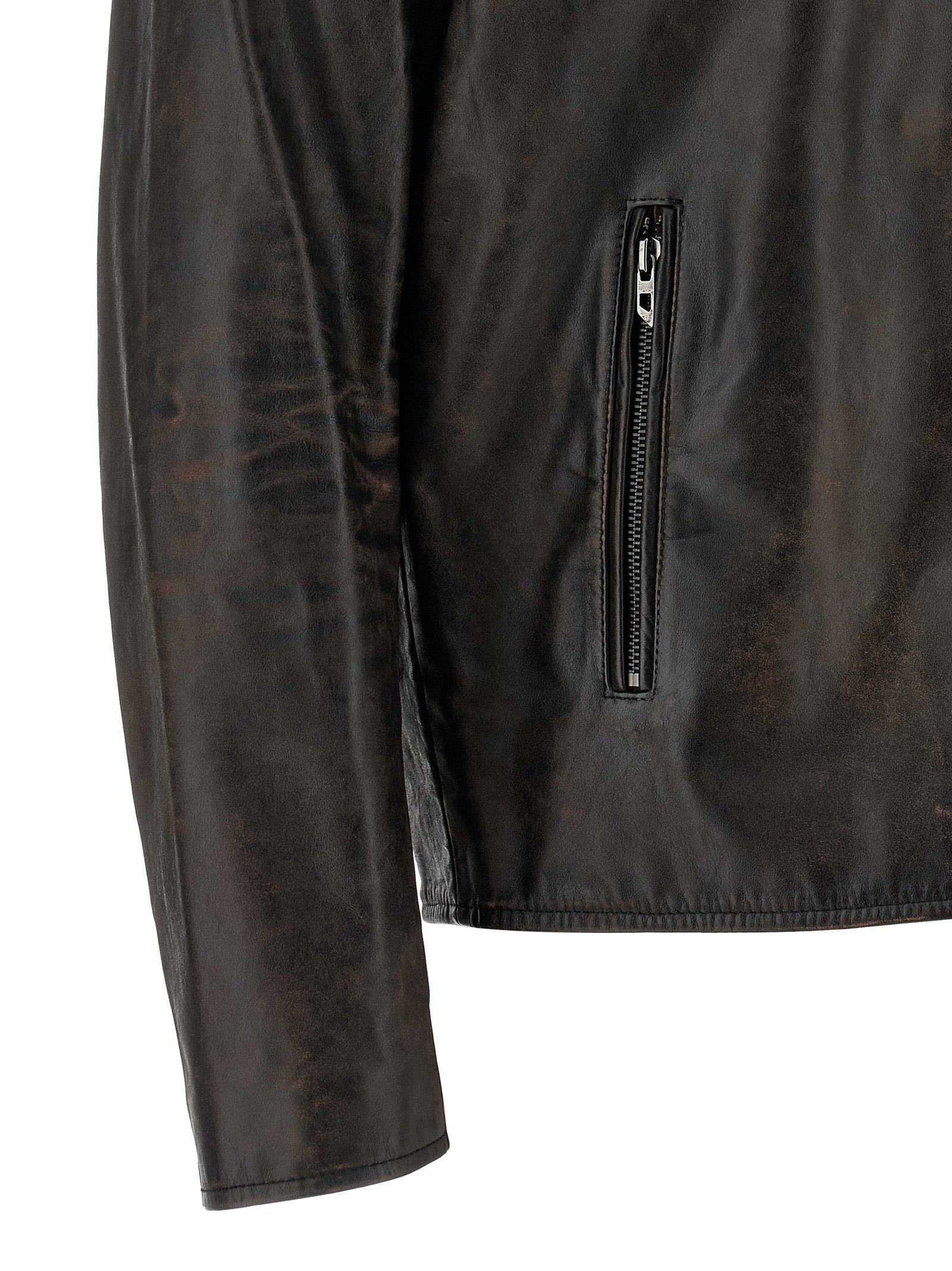 Diesel Braune Lederjacke aus Rindsleder