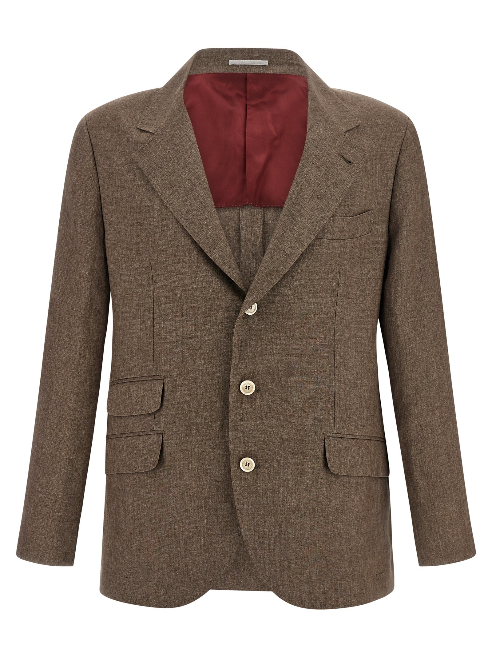 Brunello Cucinelli Brauner Leinenblazer