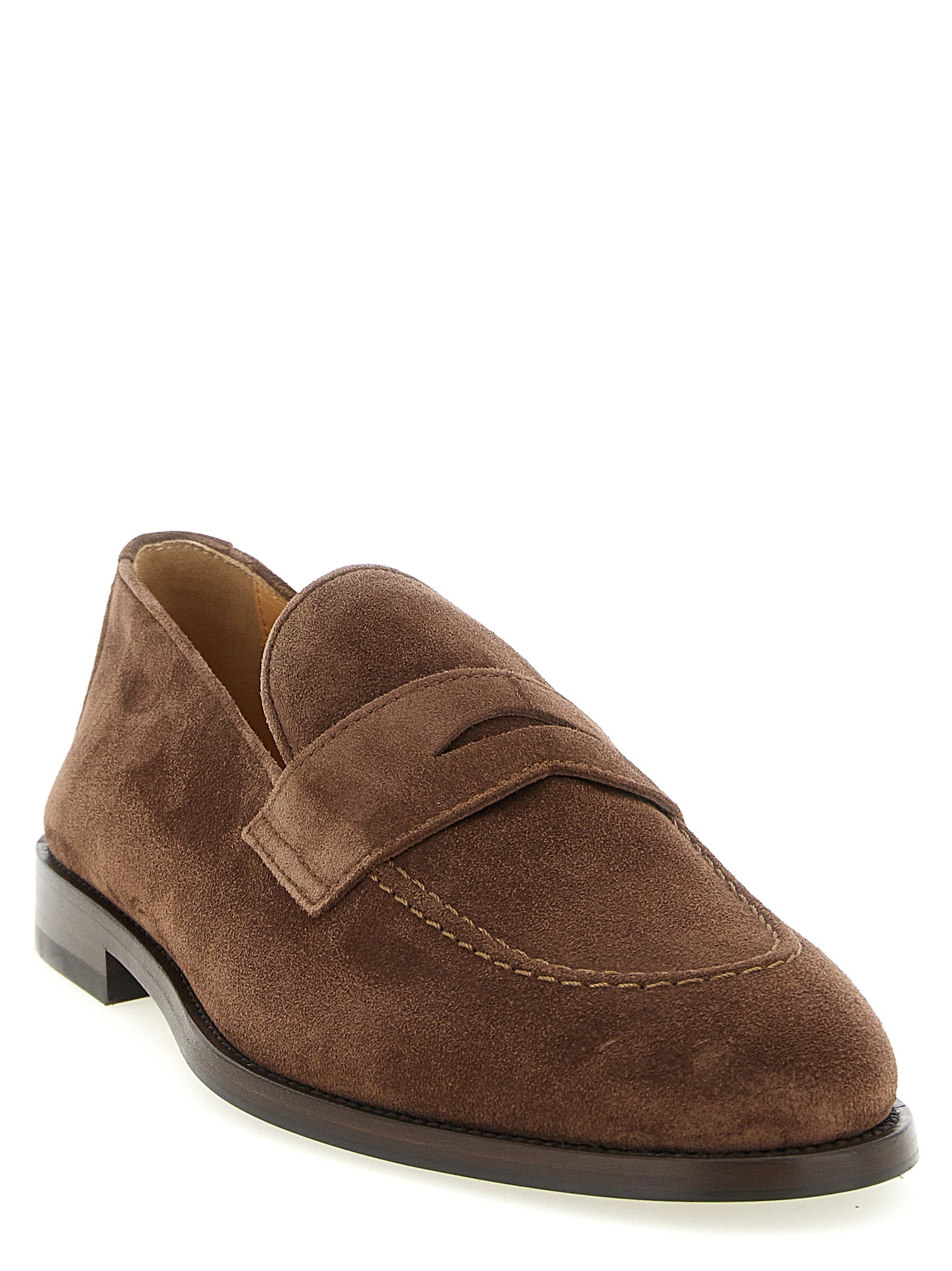 Brunello Cucinelli Braune Kalbsleder-Slipper