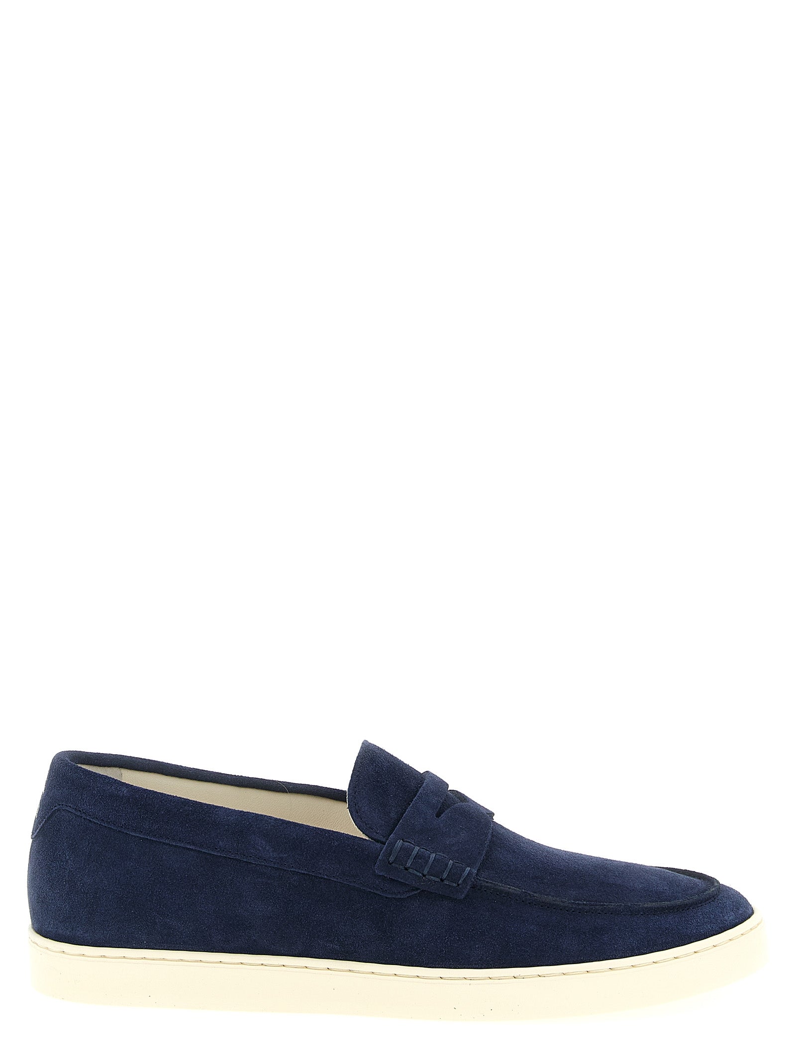 Brunello Cucinelli Mokassins aus blauem Kalbsleder