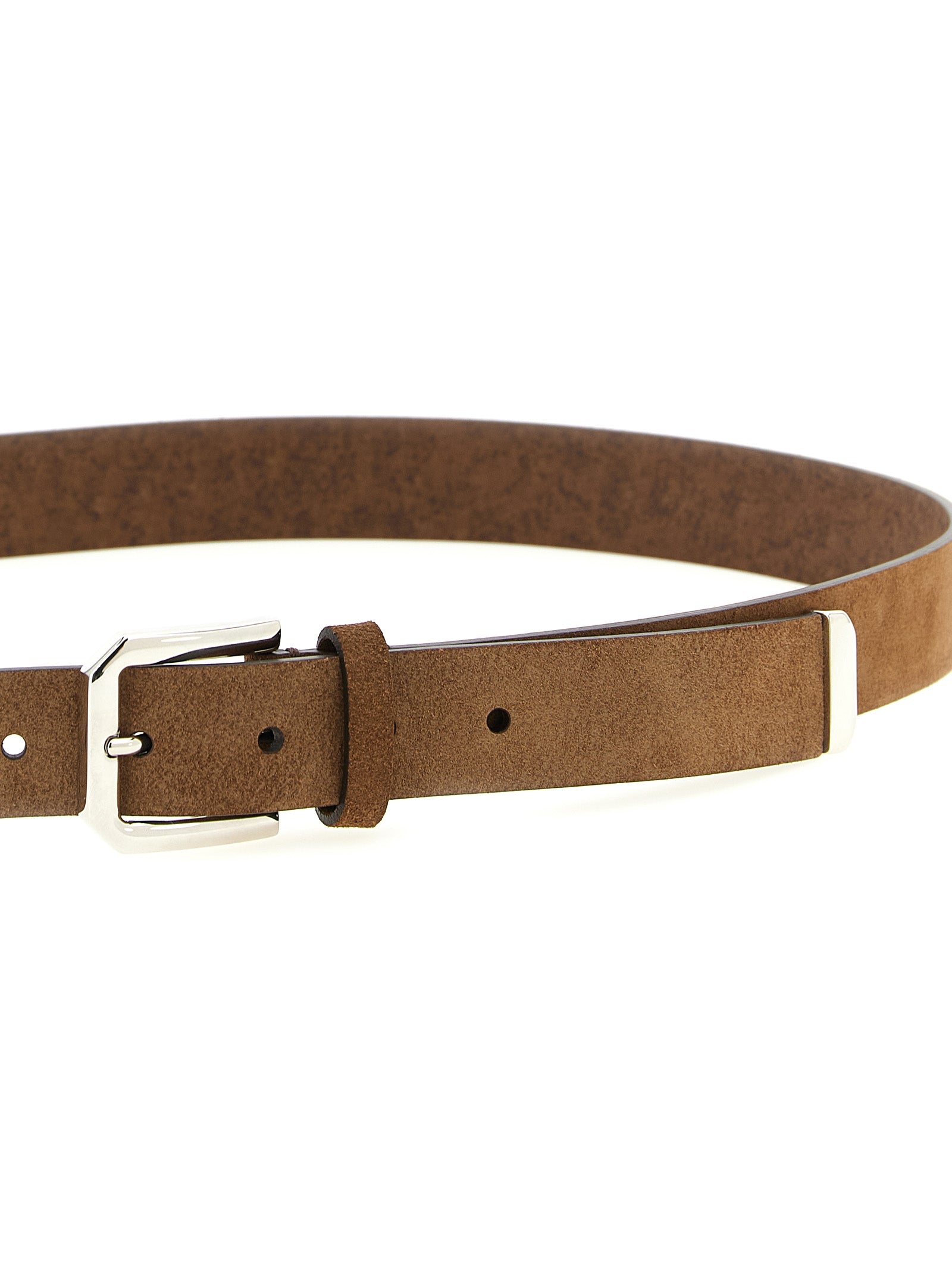 Brunello Cucinelli Brauner Bullenleder-Gürtel in Regular-Passform