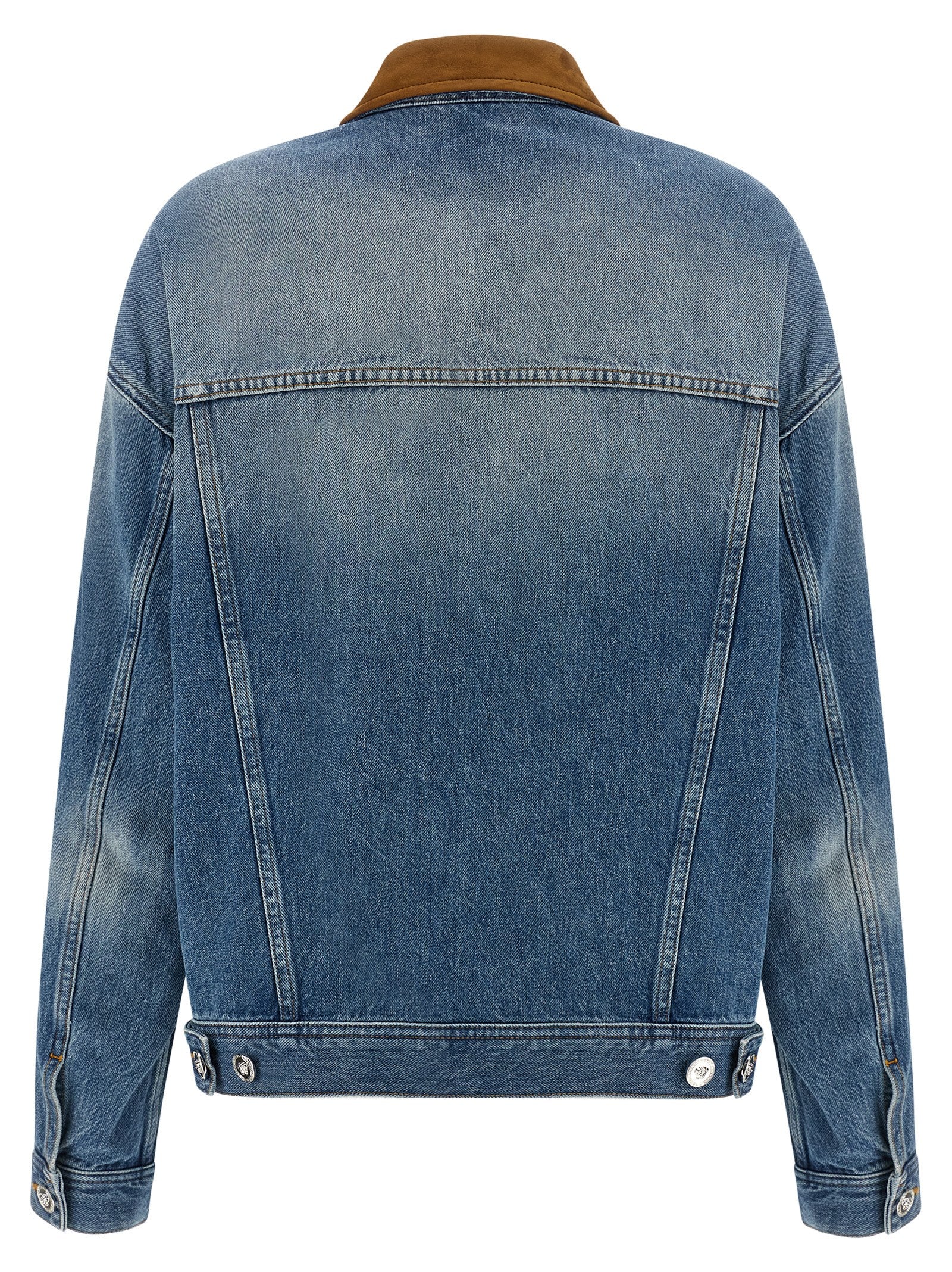 Versace Blaue Jeansjacke aus Baumwolle