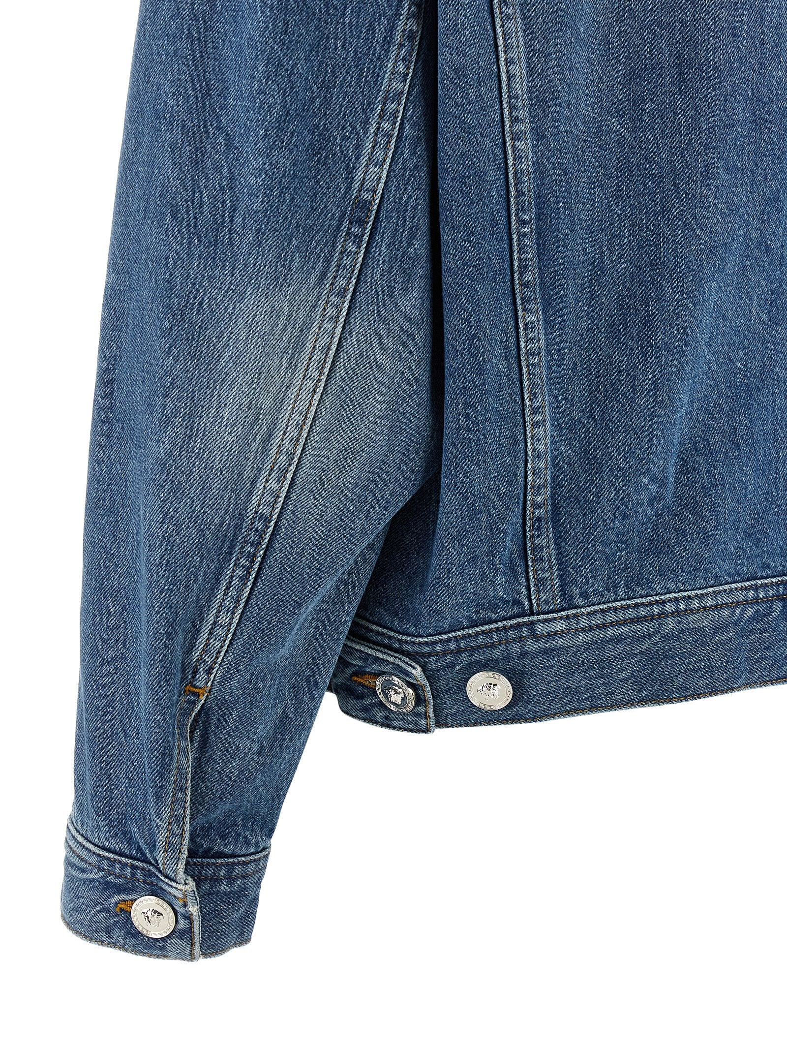 Versace Blaue Jeansjacke aus Baumwolle