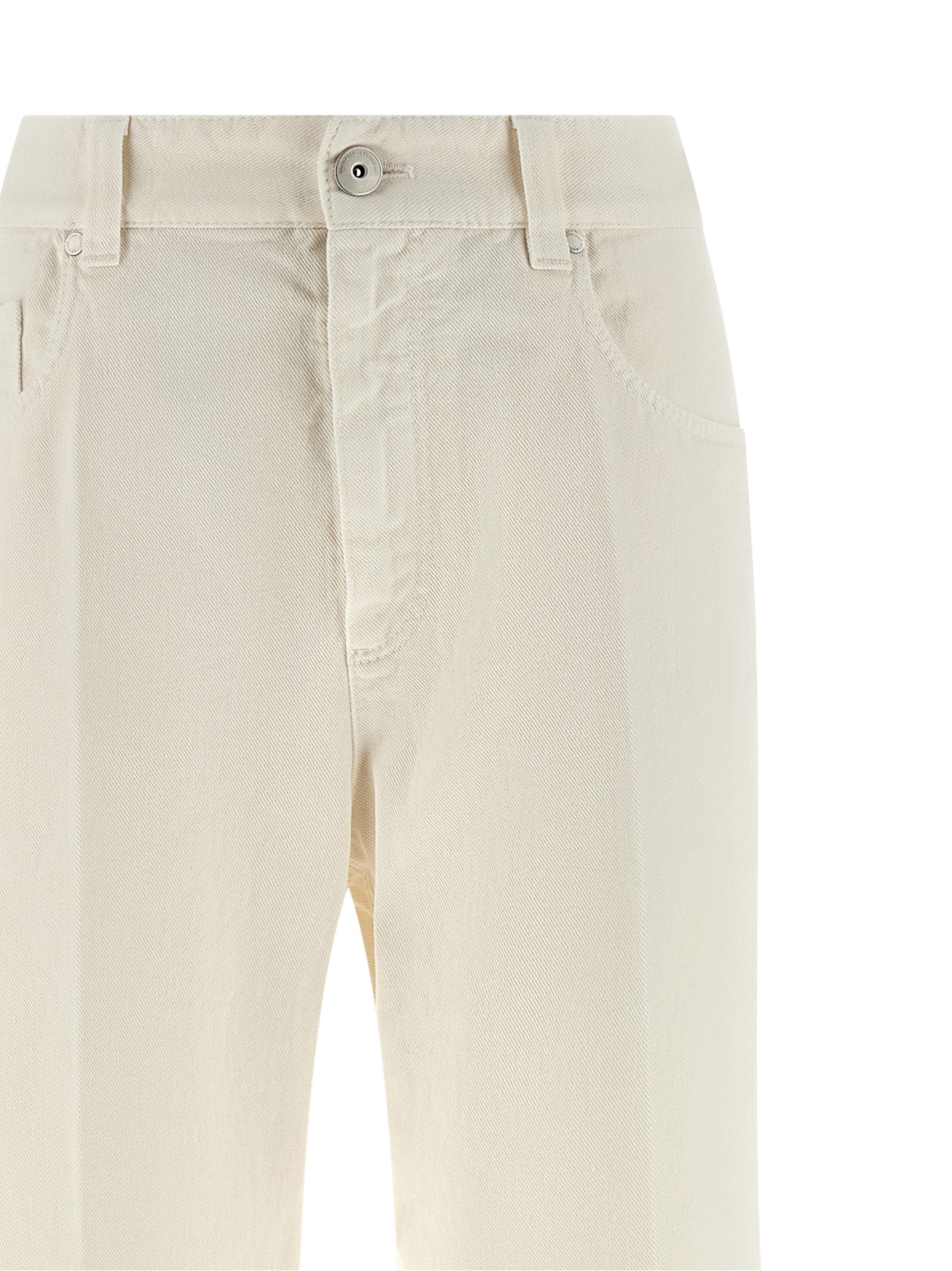Brunello Cucinelli Weiße Baumwolljeans im Relaxed Fit