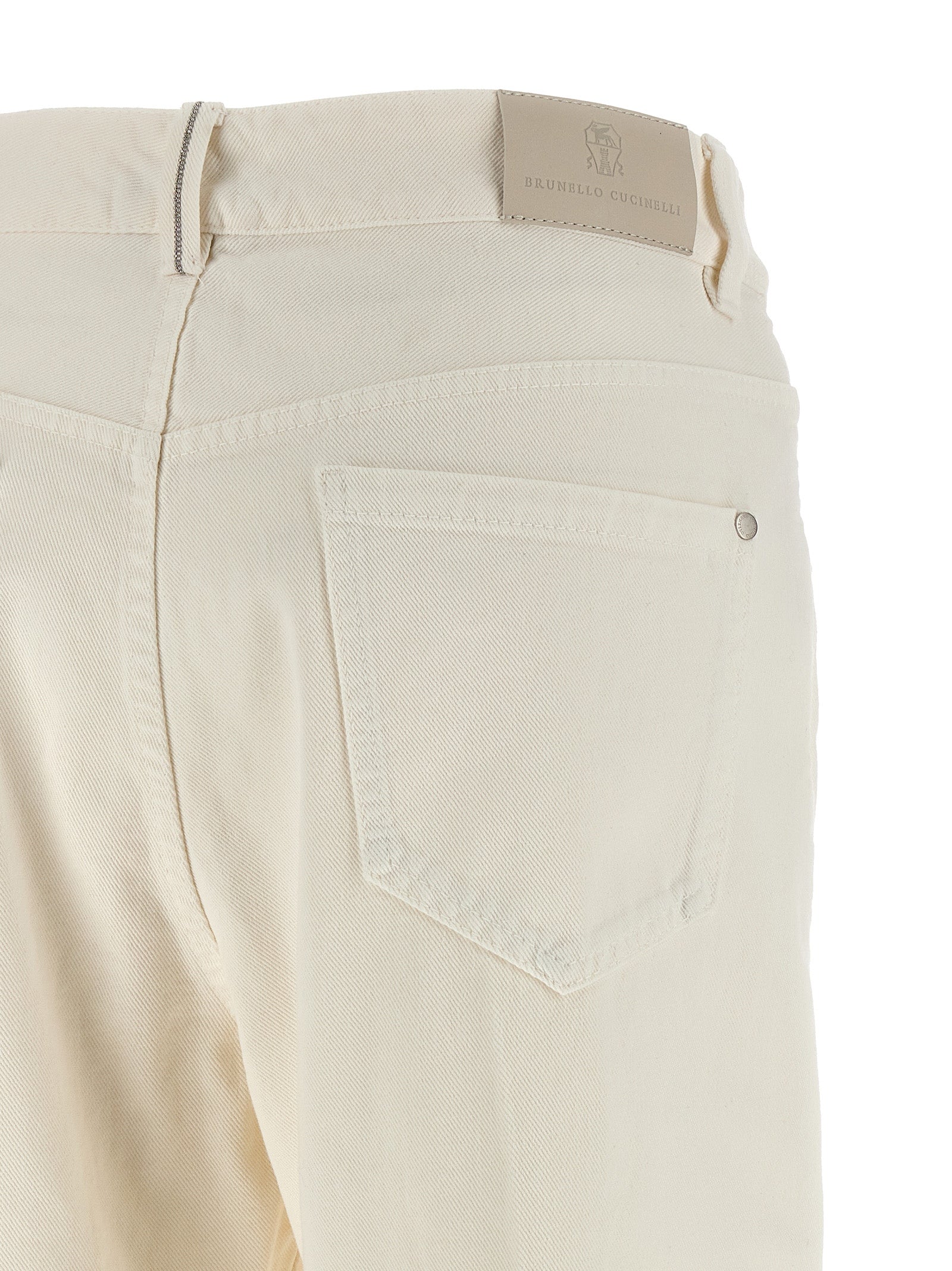 Brunello Cucinelli Weiße Baumwolljeans im Relaxed Fit