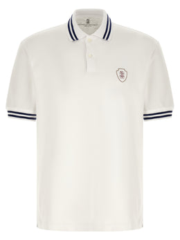 Brunello Cucinelli Weißes Poloshirt aus Baumwolle