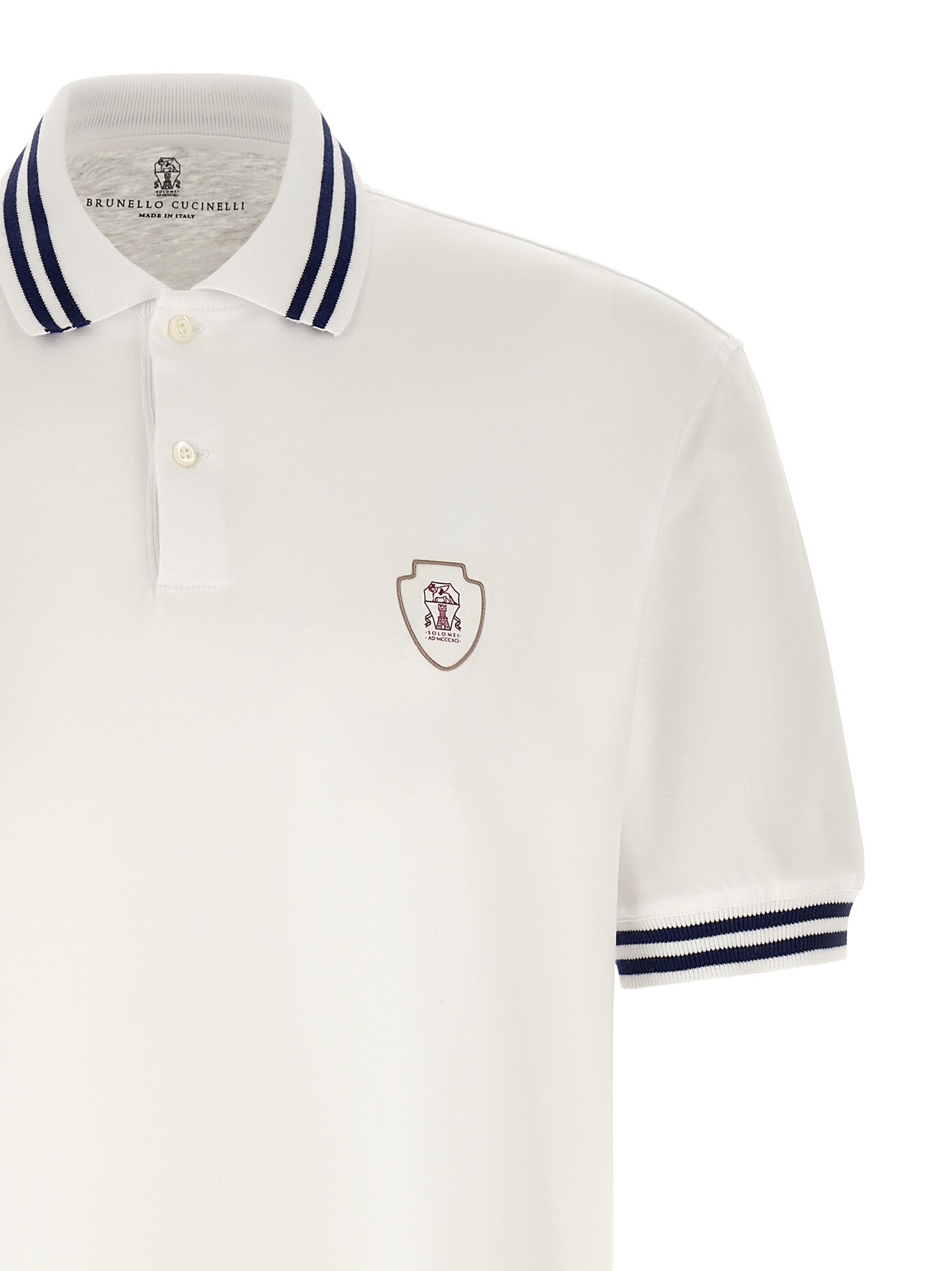 Brunello Cucinelli Weißes Poloshirt aus Baumwolle