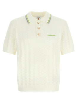 Casablanca Weißes Poloshirt aus Baumwolle