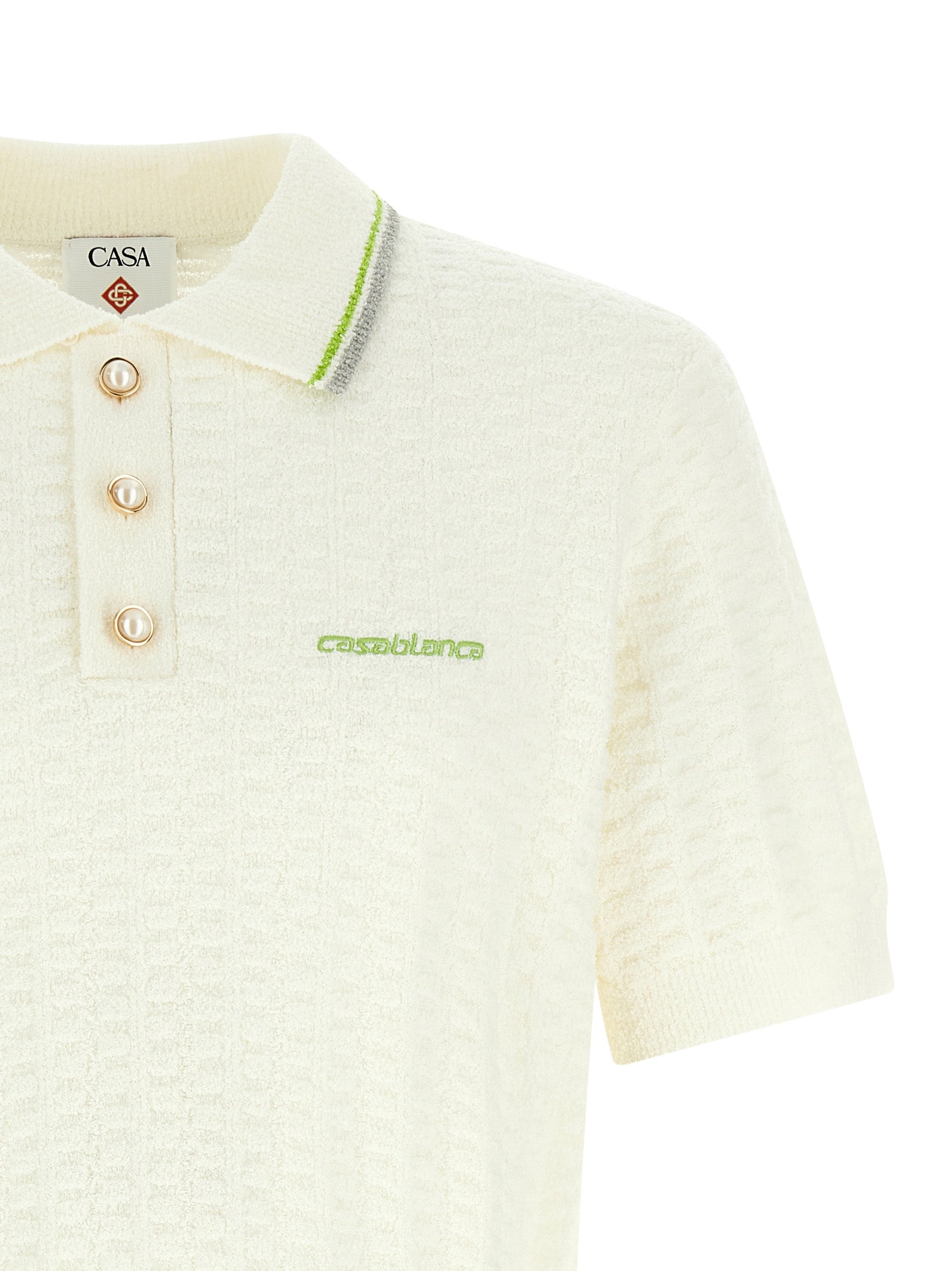 Casablanca Weißes Poloshirt aus Baumwolle