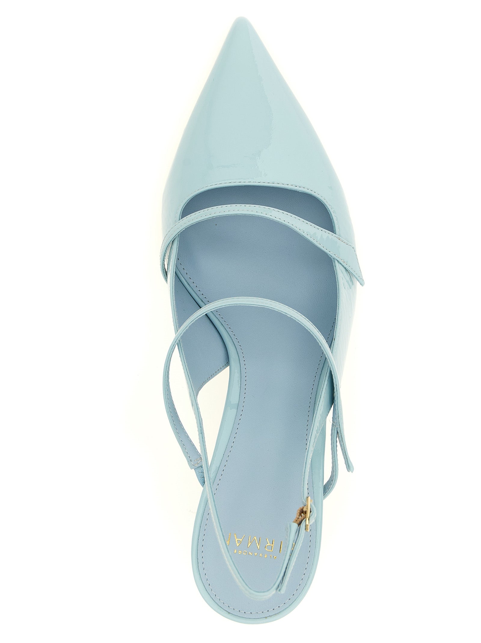 Alexandre Birman Blaue Pumps aus Rindsleder mit mittlerem Absatz