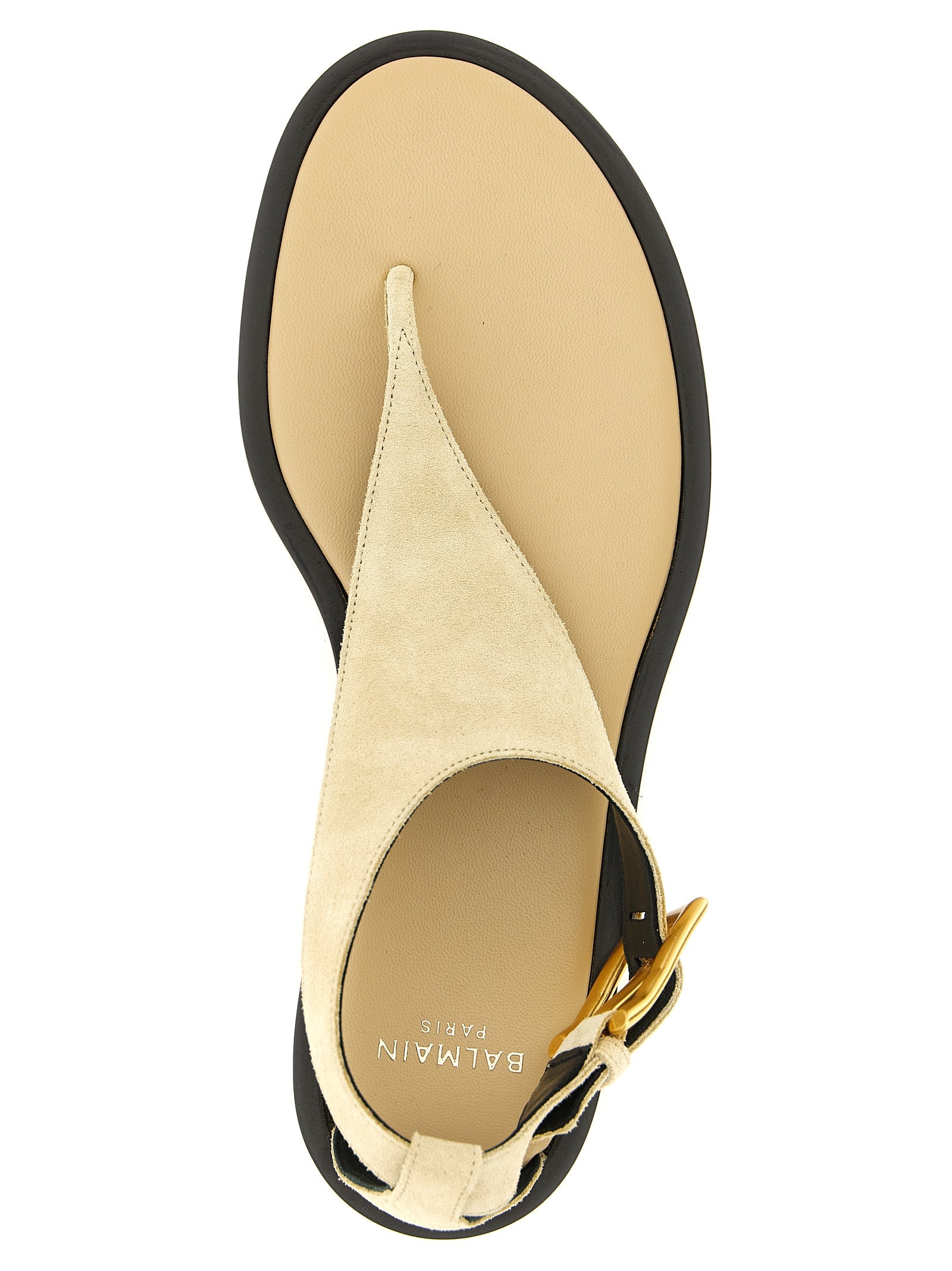 Balmain Beige Kalbsleder Sandalen