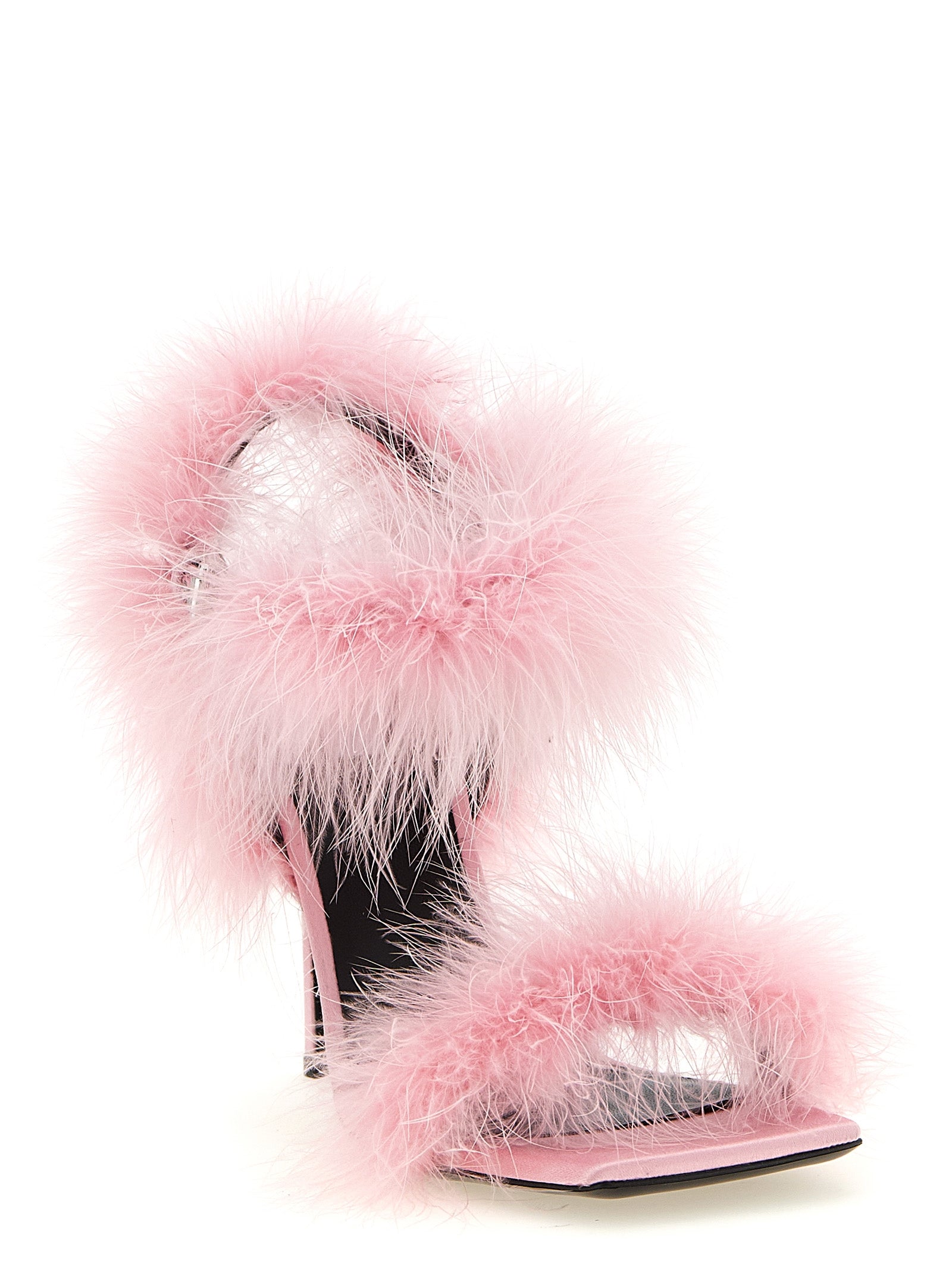 Moschino Mehrfarbige Sandalen aus Viskose mit Stilettoabsatz