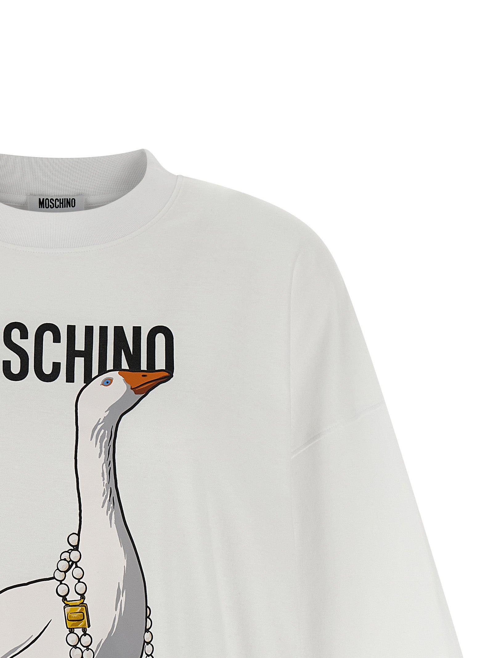 Moschino Weißes Baumwoll-Kurzkleid