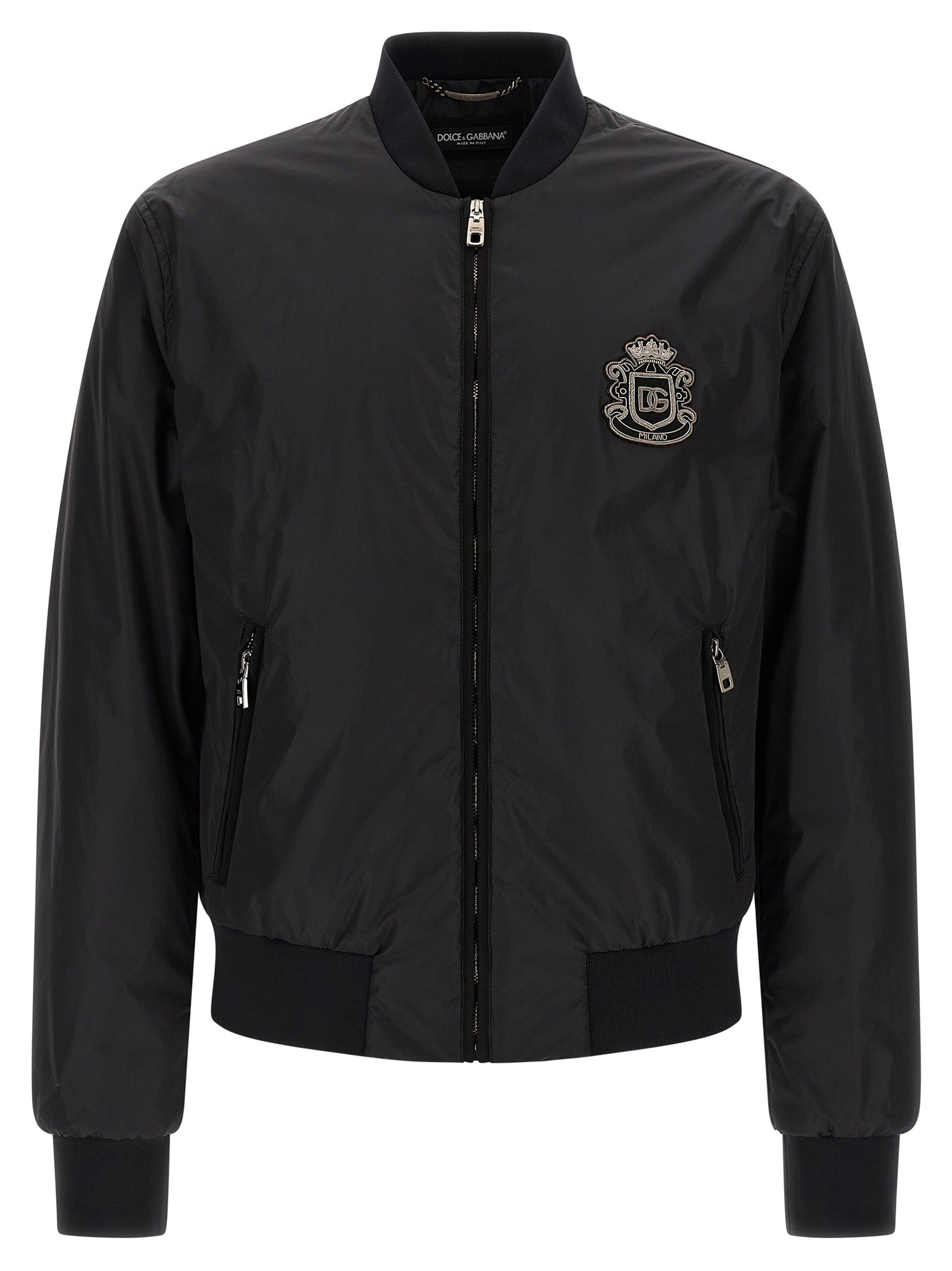 Dolce & Gabbana Schwarzer Bomber aus Polyamid