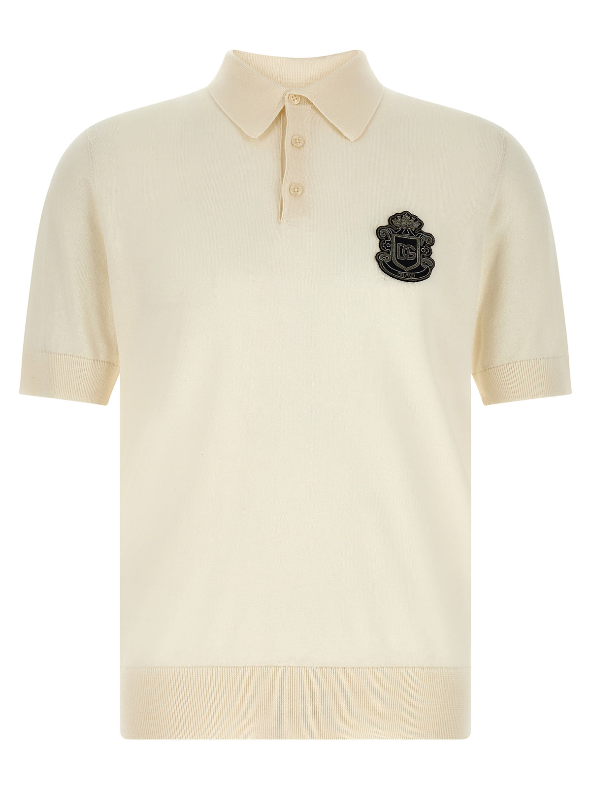 Dolce & Gabbana Weißes Poloshirt aus Baumwolle