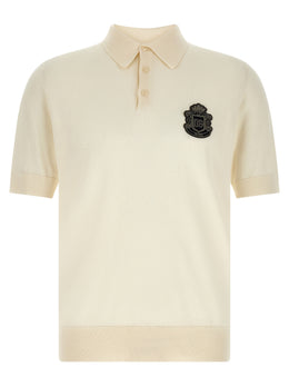 Dolce & Gabbana Weißes Poloshirt aus Baumwolle