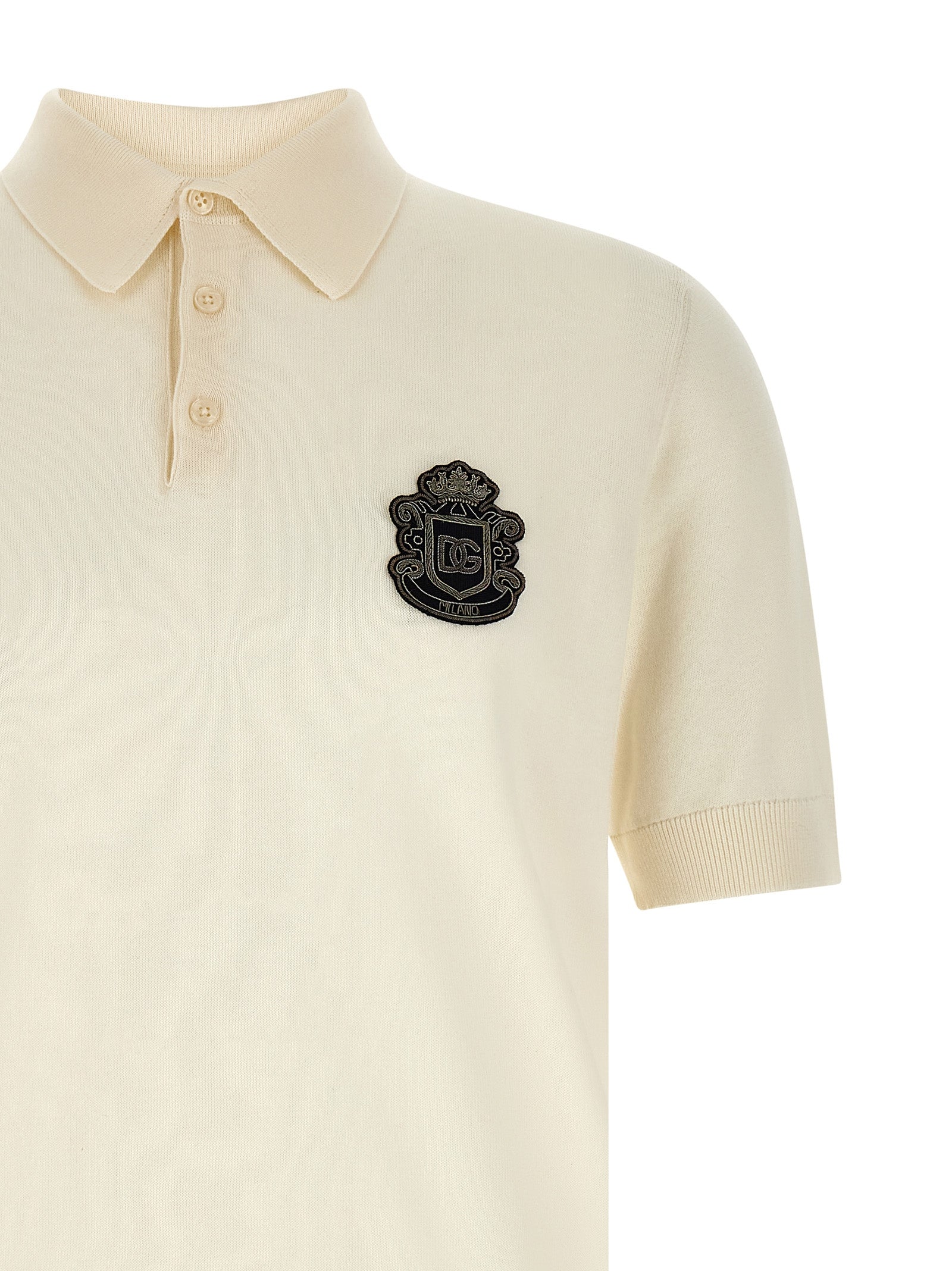 Dolce & Gabbana Weißes Poloshirt aus Baumwolle