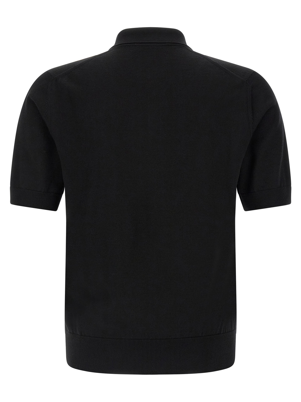 Dolce & Gabbana Schwarzes Poloshirt aus reiner Schurwolle