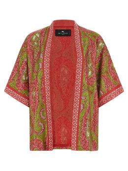 Etro Mehrfarbige Seidenstrickjacke