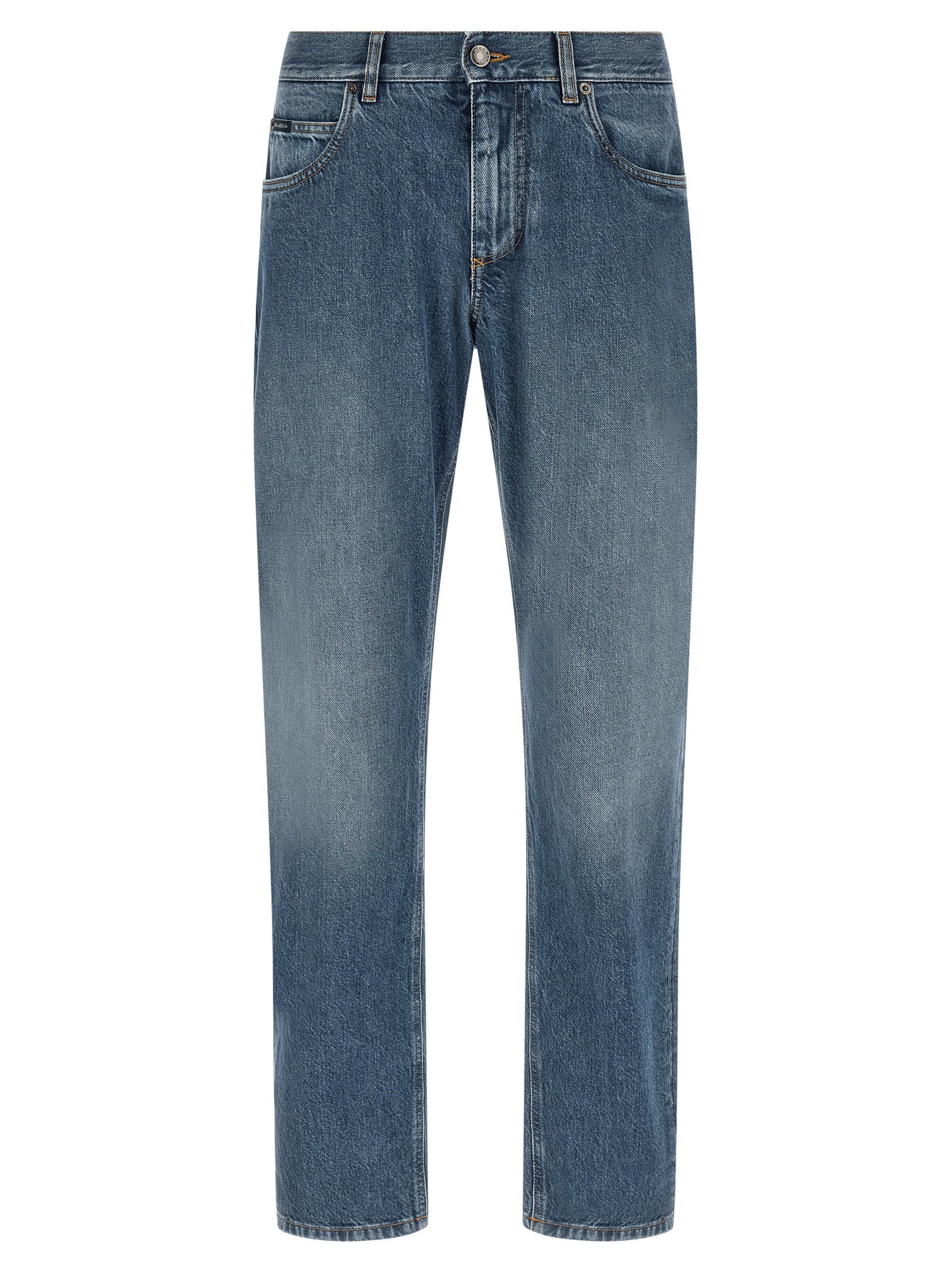 Dolce & Gabbana Blaue Jeans aus Baumwolle im geraden Schnitt