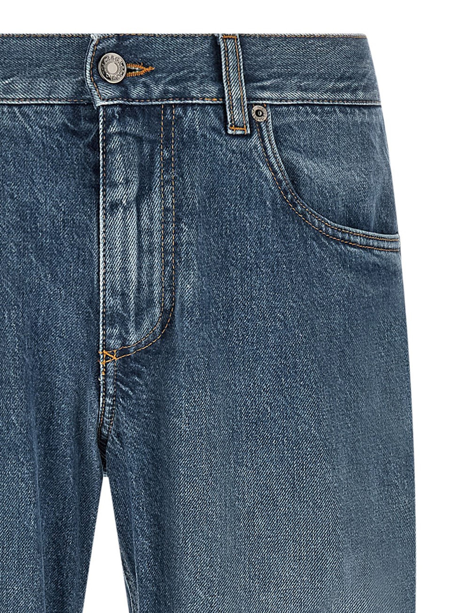 Dolce & Gabbana Blaue Jeans aus Baumwolle im geraden Schnitt