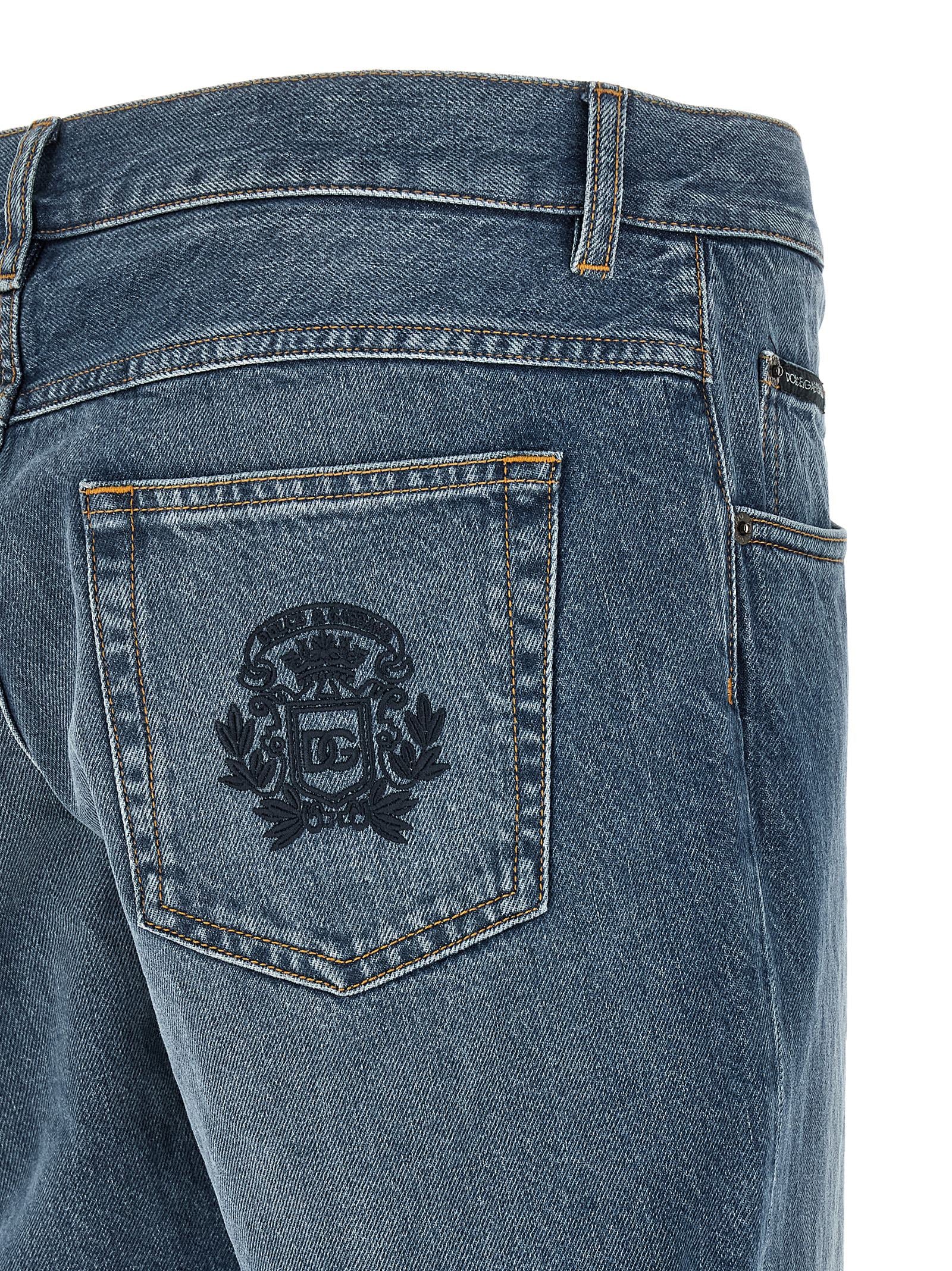 Dolce & Gabbana Blaue Jeans aus Baumwolle im geraden Schnitt