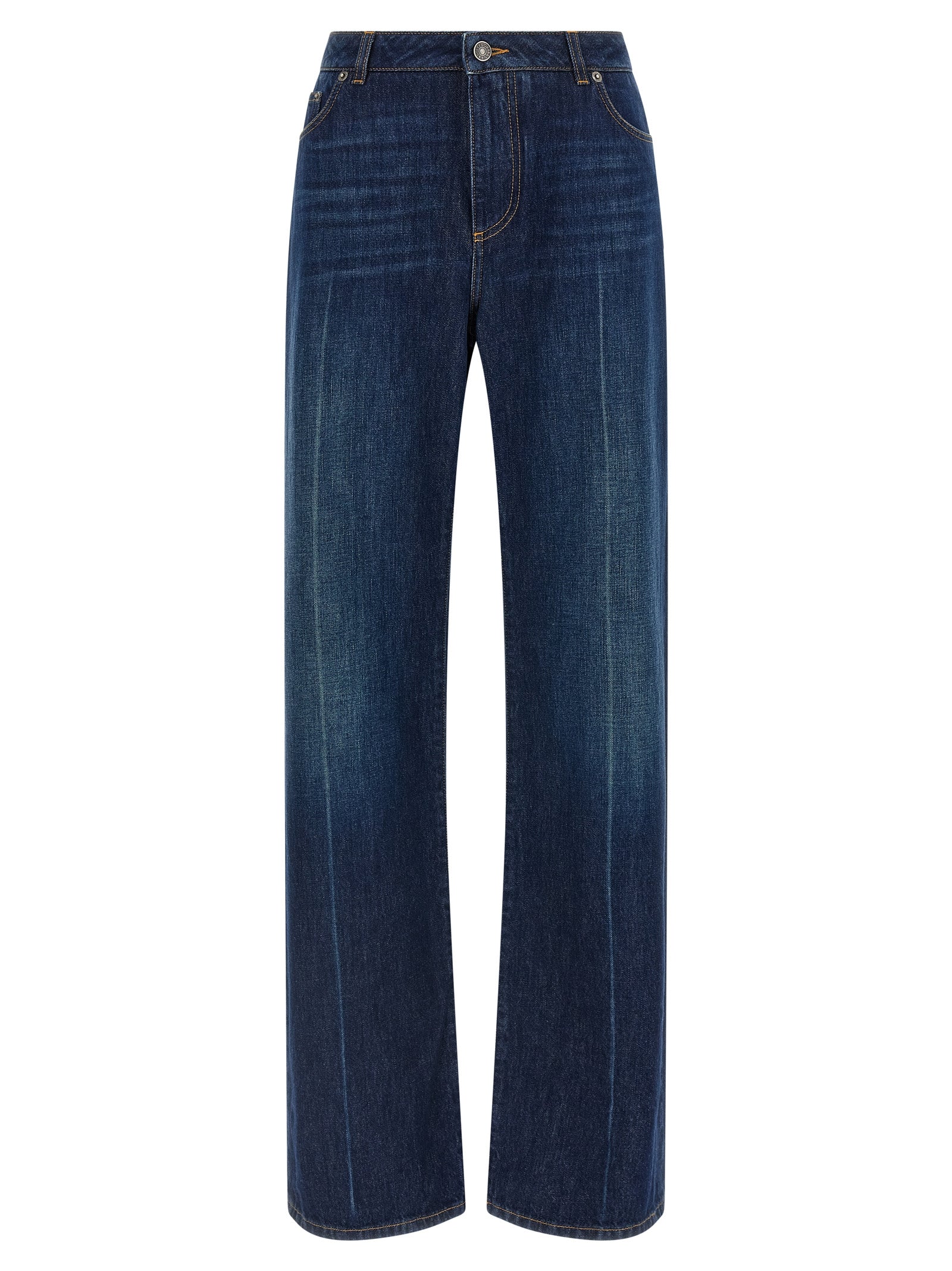Dolce & Gabbana Blaue Jeans aus Baumwolle im geraden Schnitt