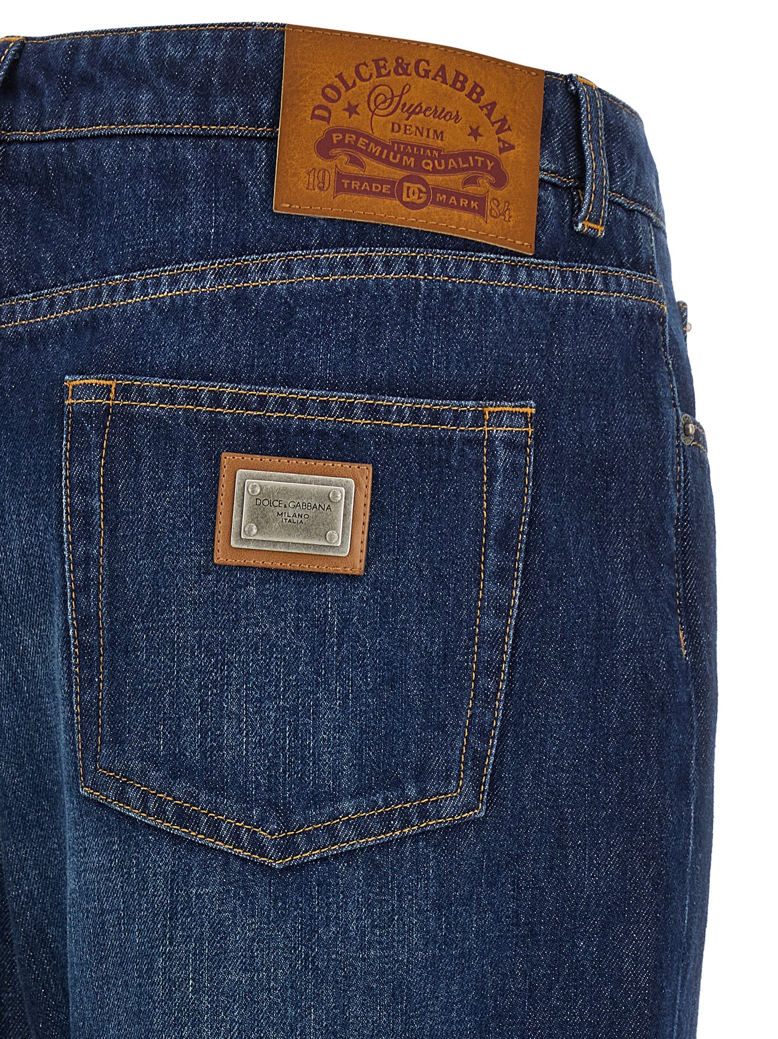 Dolce & Gabbana Blaue Jeans aus Baumwolle im geraden Schnitt