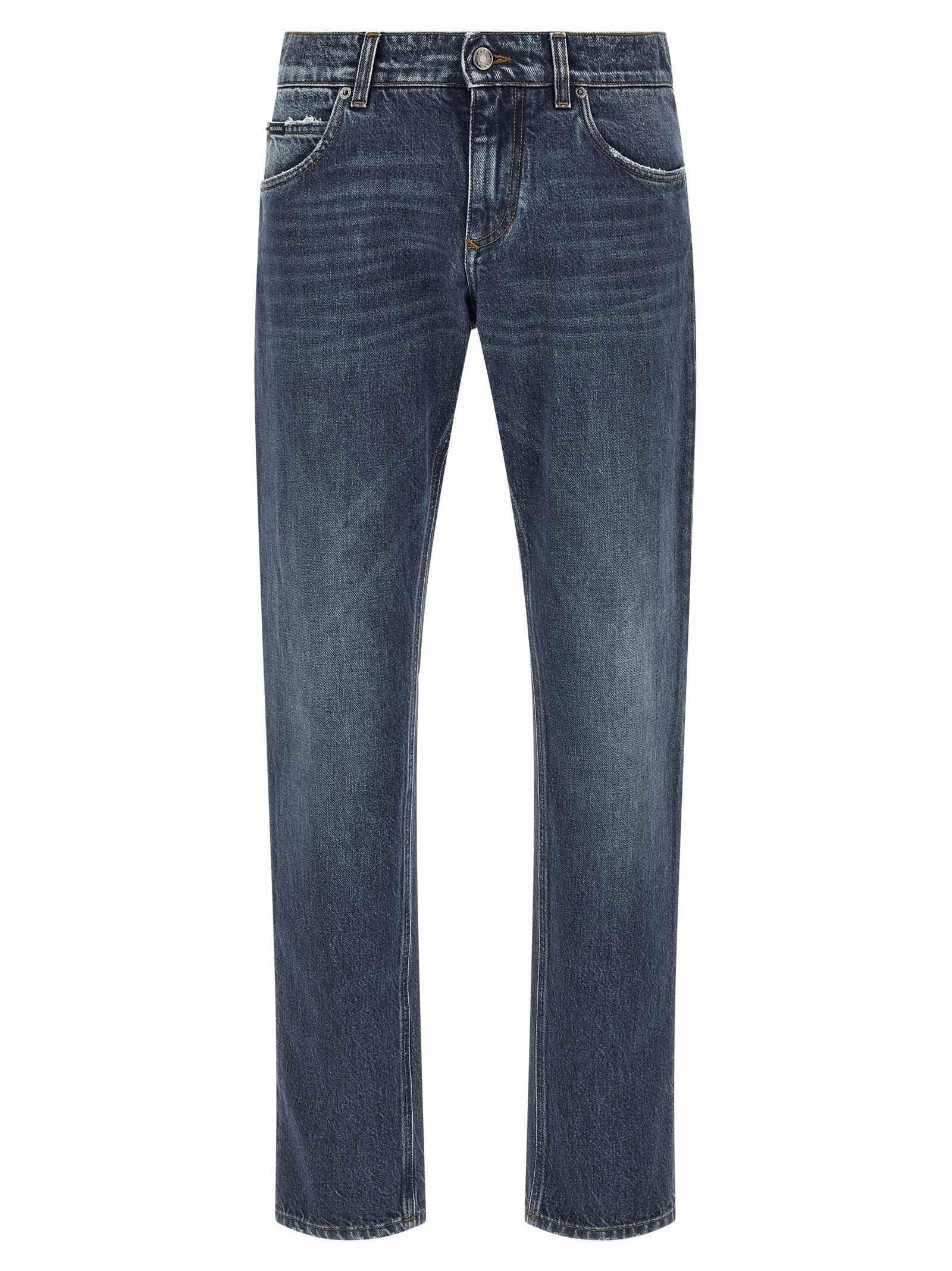 Dolce & Gabbana Blaue Jeans aus Baumwolle im geraden Schnitt