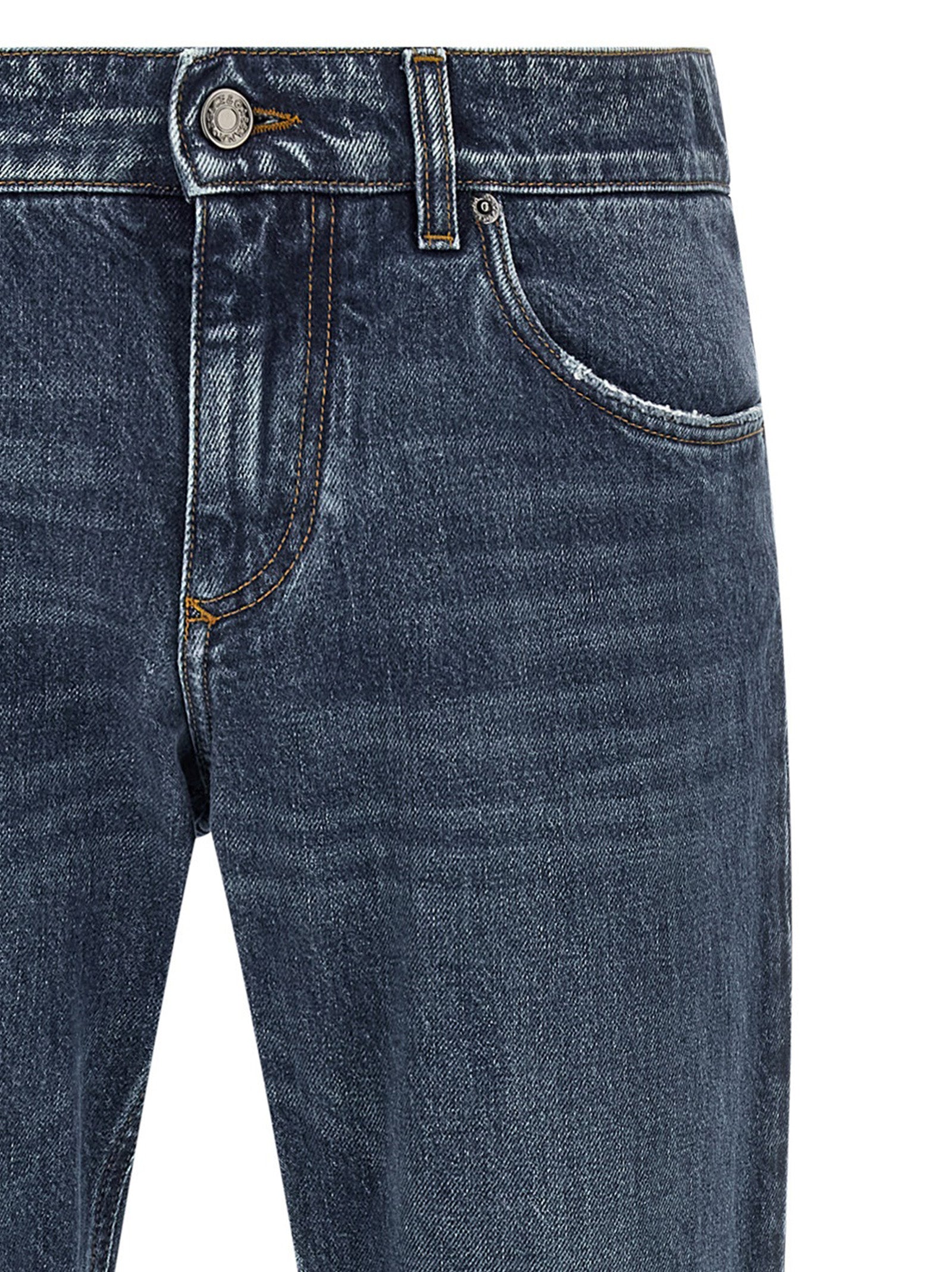 Dolce & Gabbana Blaue Jeans aus Baumwolle im geraden Schnitt