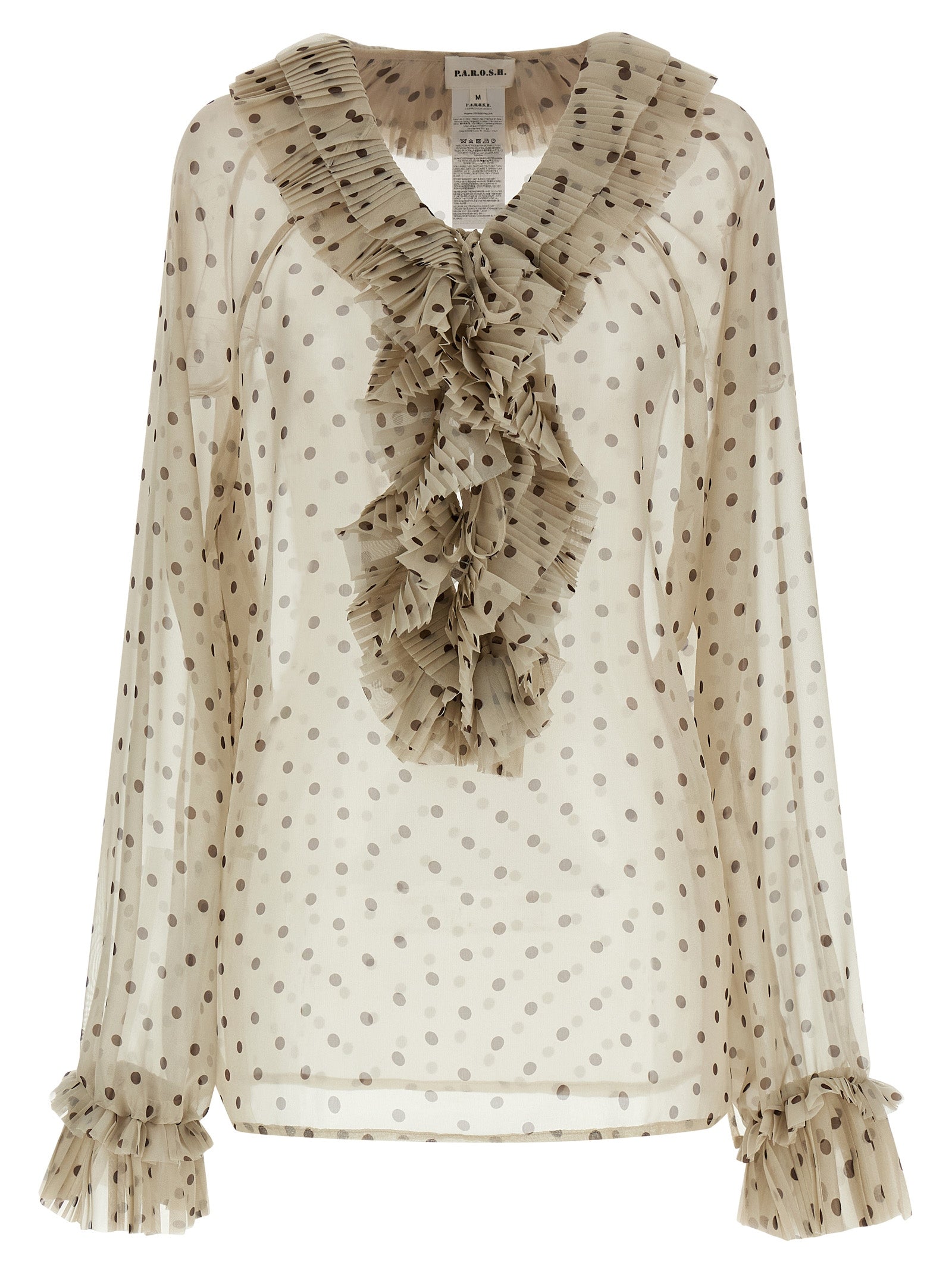 P.A.R.O.S.H. Beige Polyester Bluse