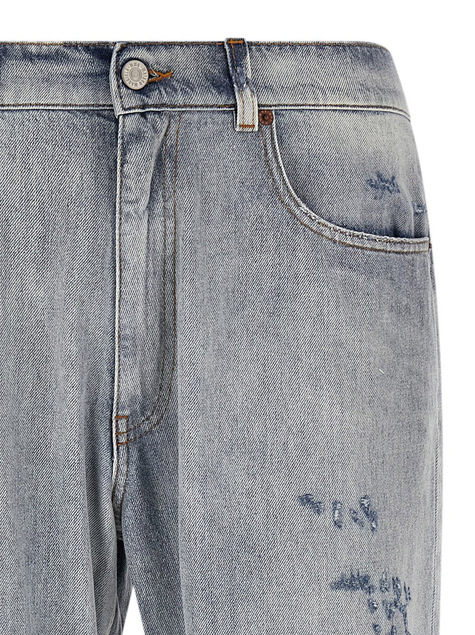 MM6 Maison Margiela Blaue Baumwolljeans im Relaxed Fit